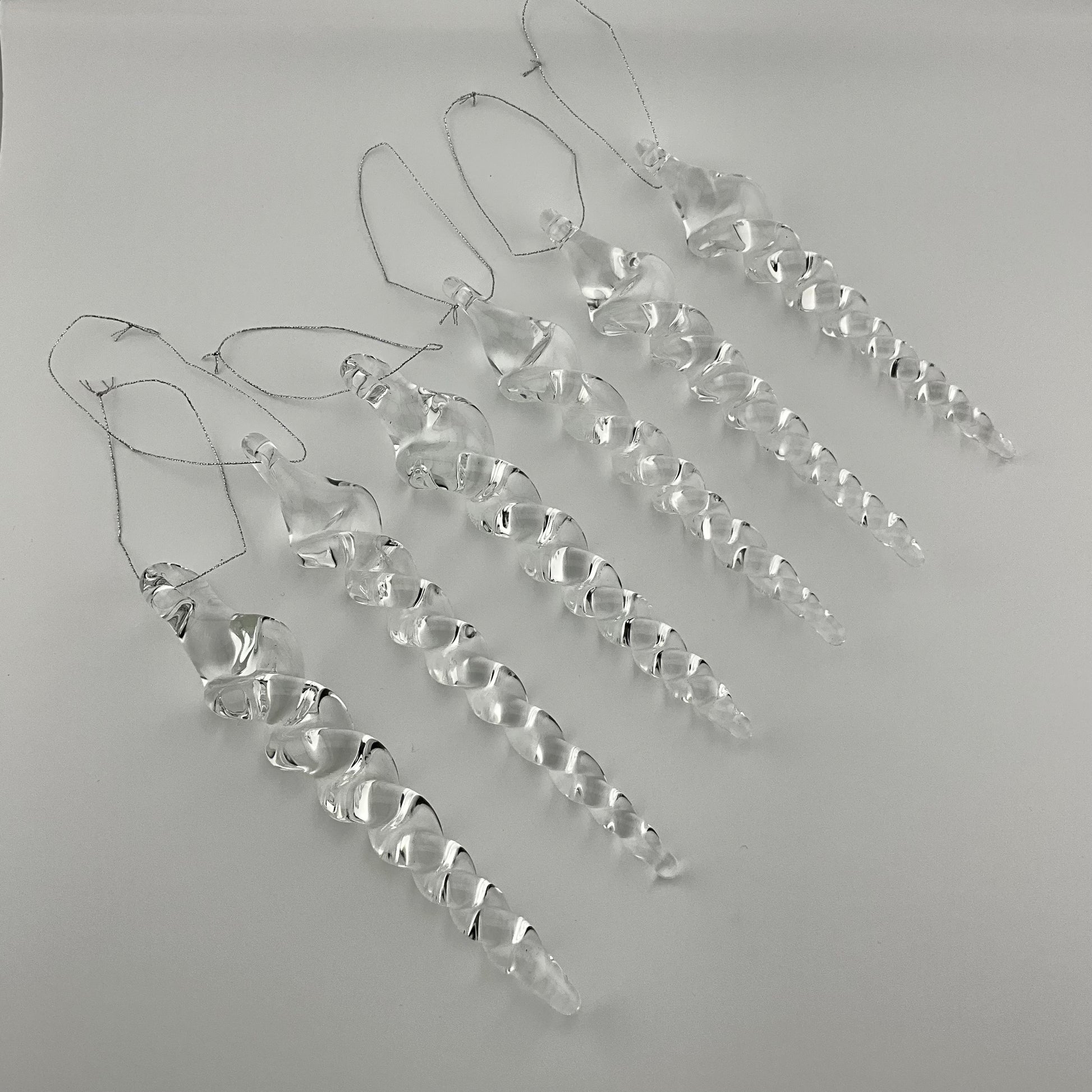 3 Pack of Medium Clear Glass Icicle Ornaments - JeffBeckerGlass.com