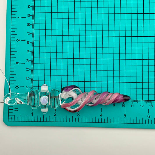 Mini Maria Telemagenta and Royal Jelly Colored Glass Icicle Ornament - JeffBeckerGlass.com