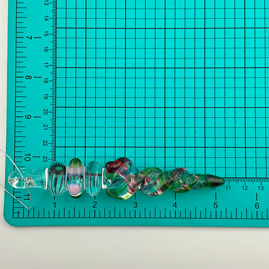 Mini Maria Telemagenta and Plantphibian Colored Glass Icicle Ornament - JeffBeckerGlass.com