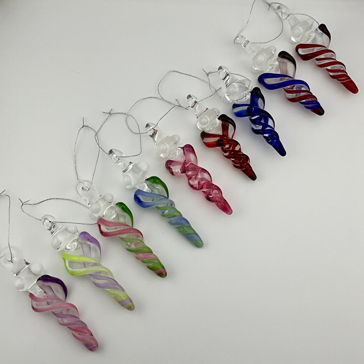 Mini Gold Ruby Glass Icicle Ornaments - JeffBeckerGlass.com