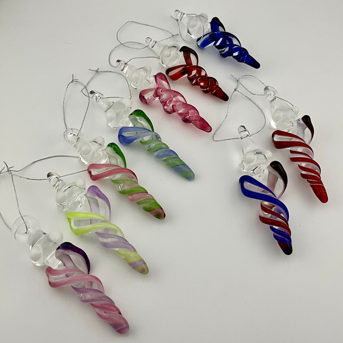 Mini Gold Ruby Glass Icicle Ornaments - JeffBeckerGlass.com