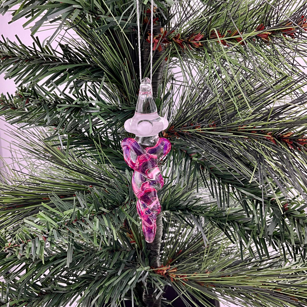 Mini Gold Ruby Glass Icicle Ornaments - JeffBeckerGlass.com