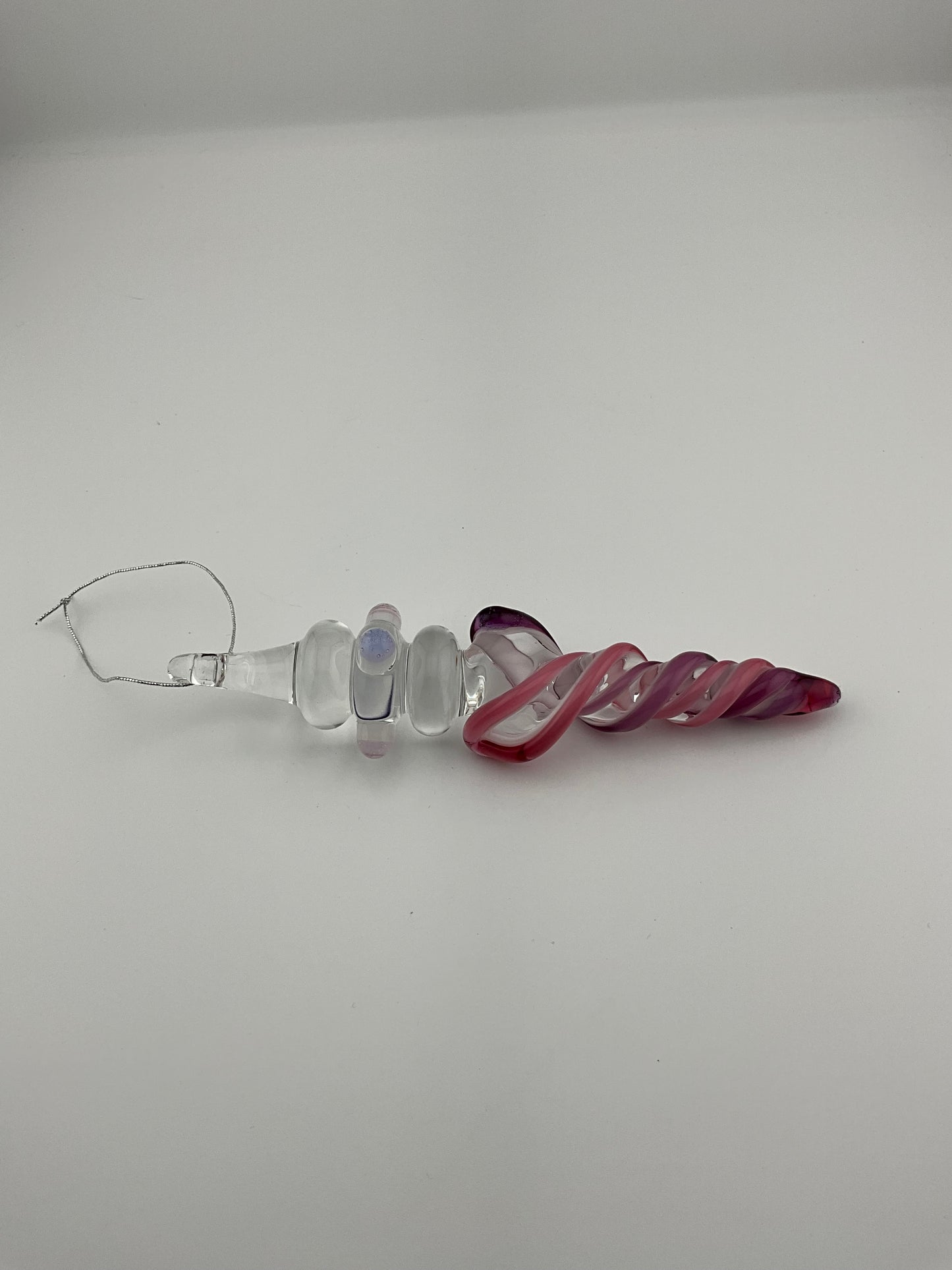 Mini Maria Telemagenta and Royal Jelly Colored Glass Icicle Ornament - JeffBeckerGlass.com