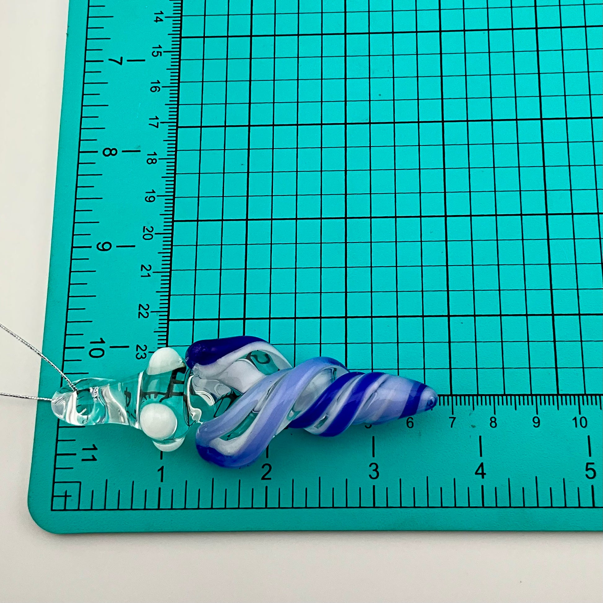 4 Pack Deep Blue and Neptune Blue Glass Icicle Ornaments - JeffBeckerGlass.com