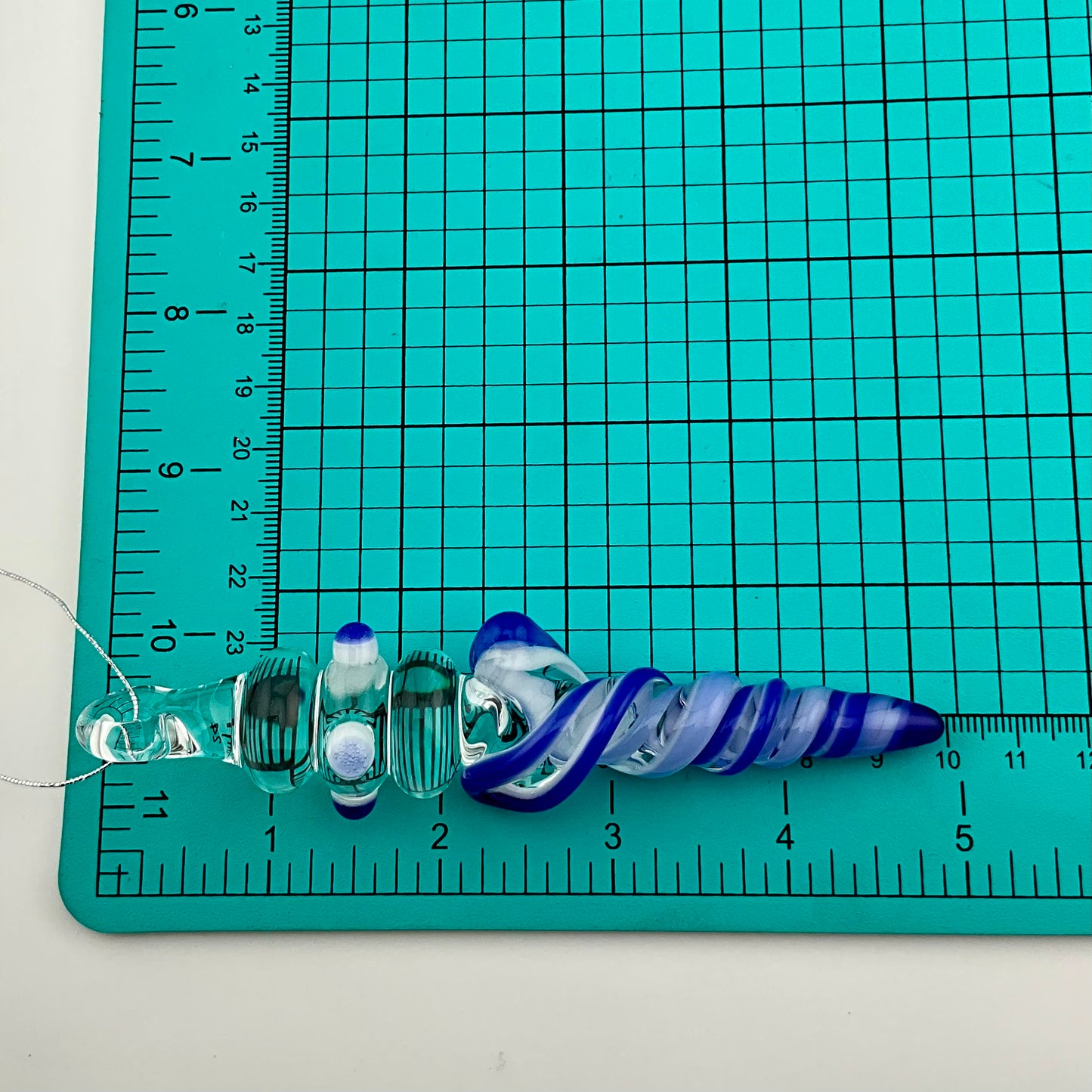 4 Pack Deep Blue and Neptune Blue Glass Icicle Ornaments - JeffBeckerGlass.com