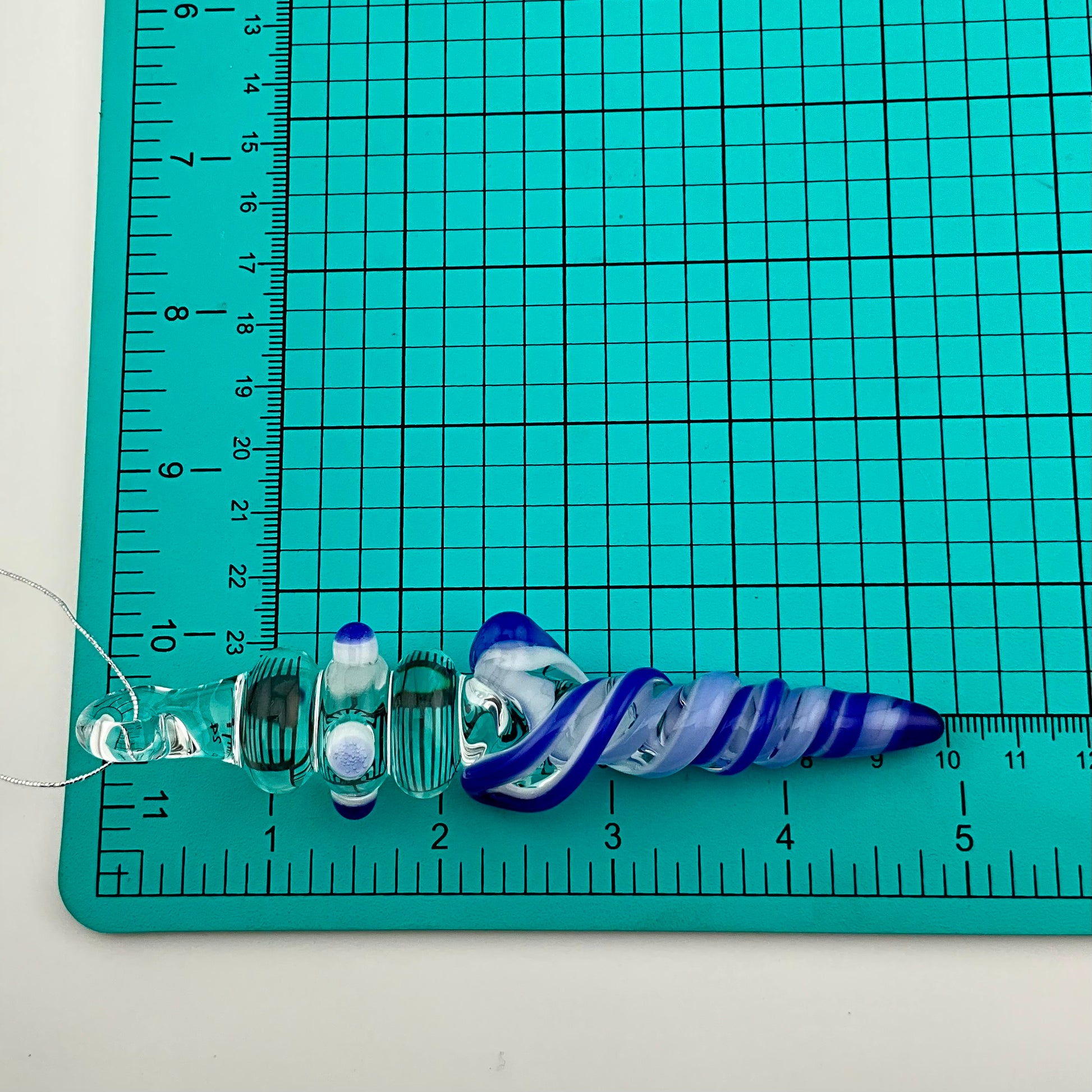 4 Pack Deep Blue and Neptune Blue Glass Icicle Ornaments - JeffBeckerGlass.com