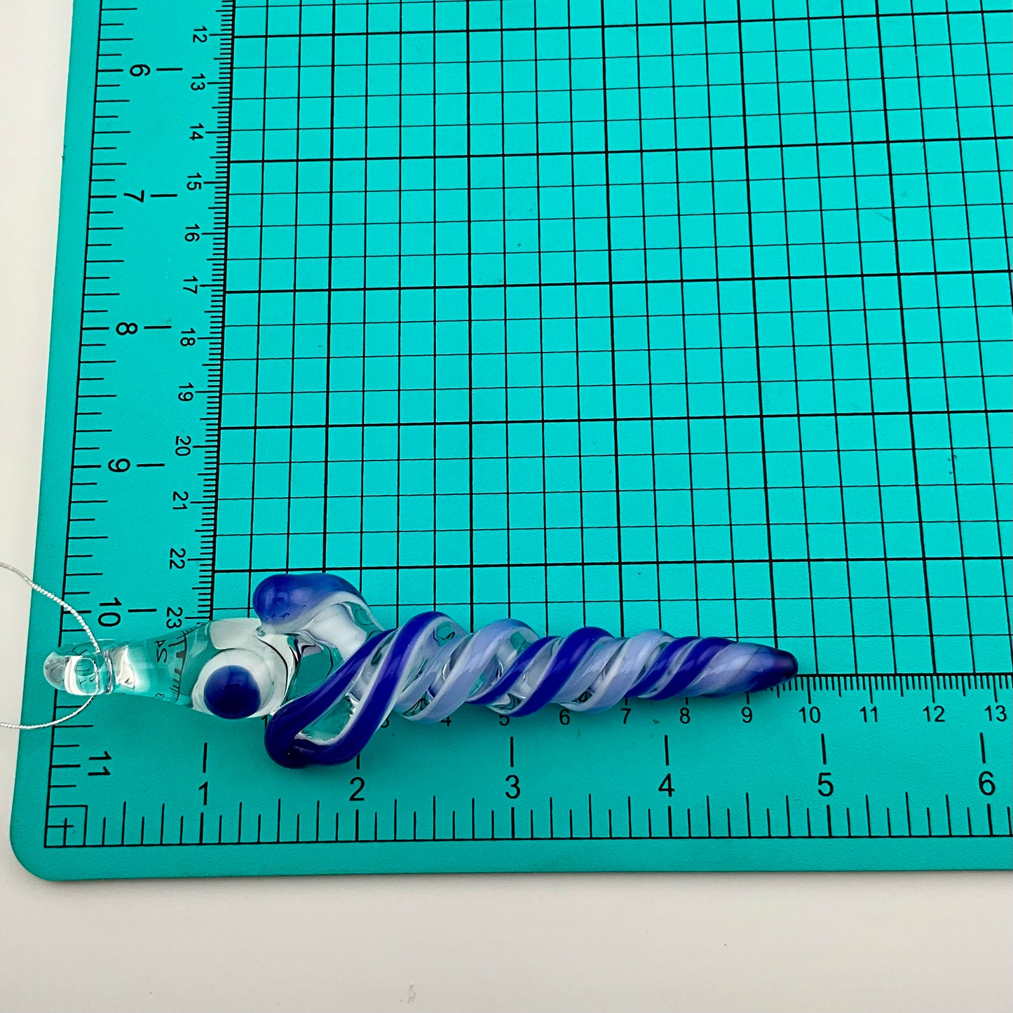 4 Pack Deep Blue and Neptune Blue Glass Icicle Ornaments - JeffBeckerGlass.com