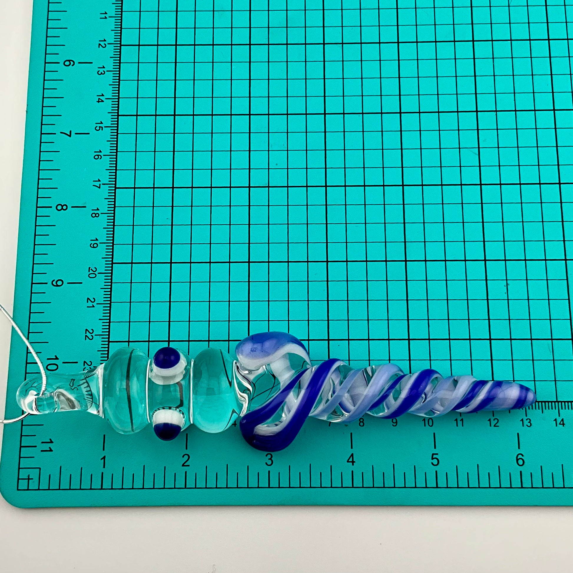 4 Pack Deep Blue and Neptune Blue Glass Icicle Ornaments - JeffBeckerGlass.com