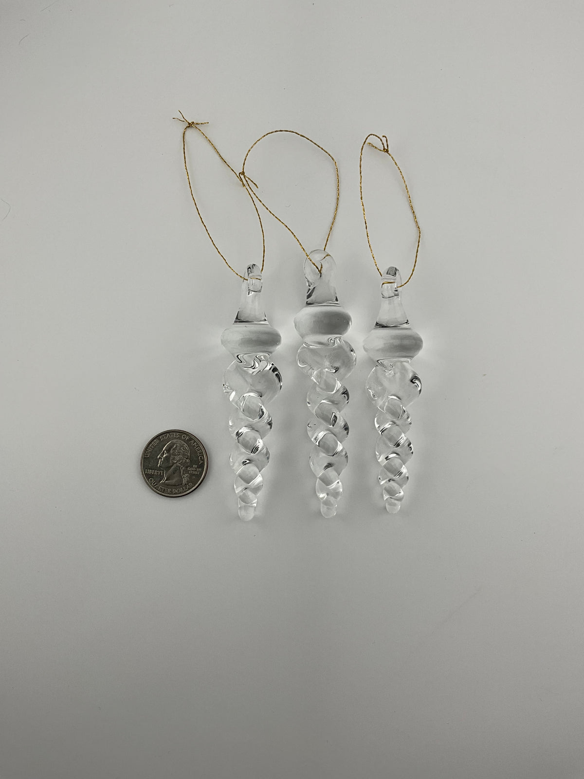 3 Pack of Small Clear Glass Icicle Ornaments - JeffBeckerGlass.com