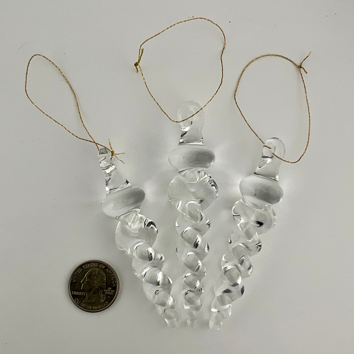 3 Pack of Small Clear Glass Icicle Ornaments - JeffBeckerGlass.com
