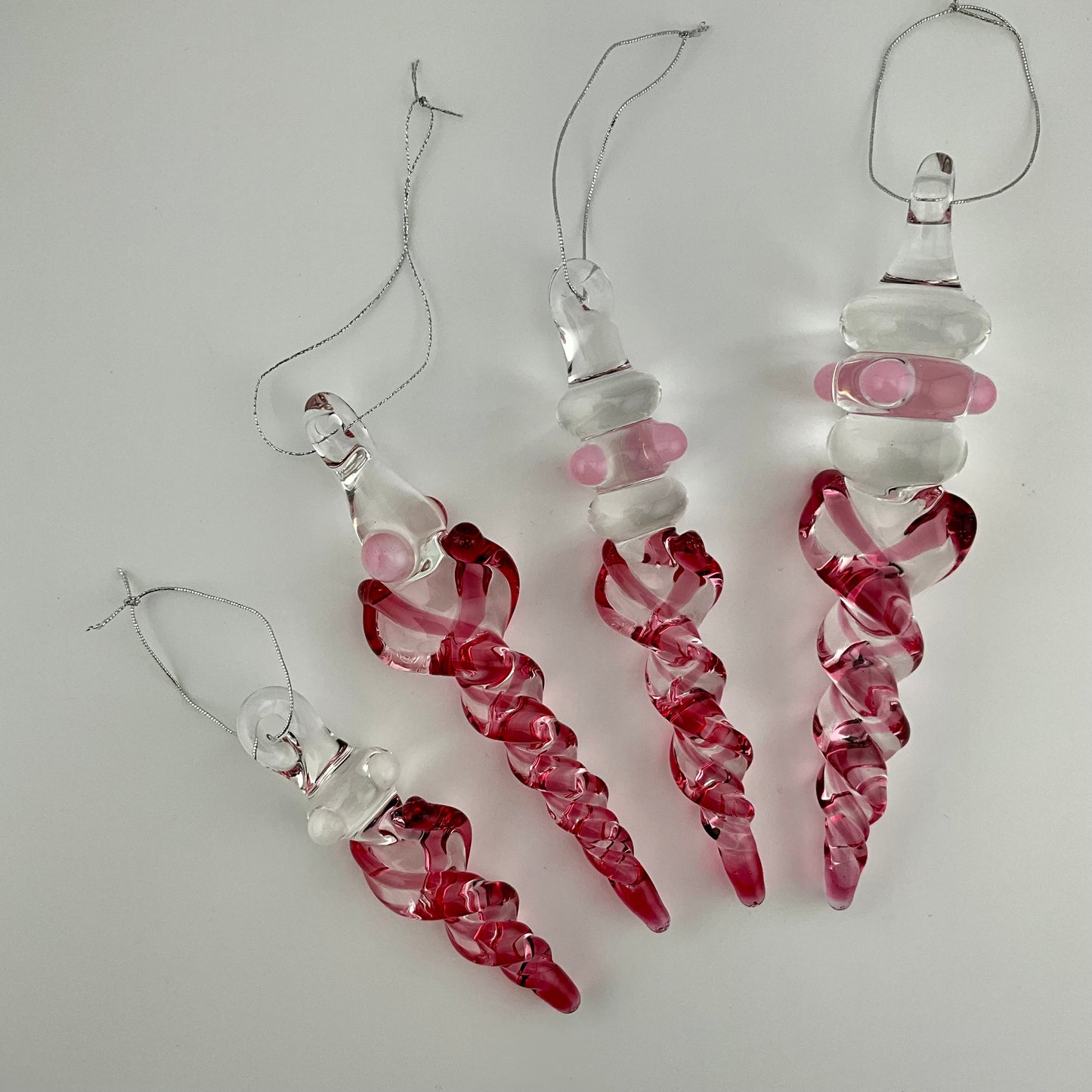 4 Pack Gold Ruby Glass Icicle Ornament "Holiday Special" - JeffBeckerGlass.com