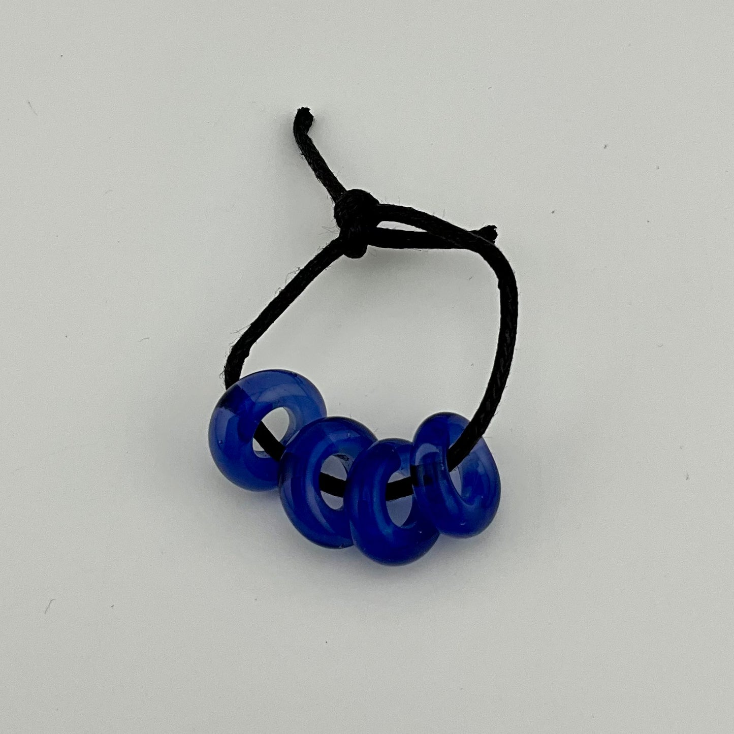 4 Blue Glass Spacer Beads