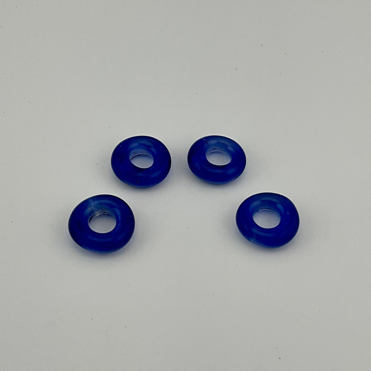 4 Blue Glass Spacer Beads