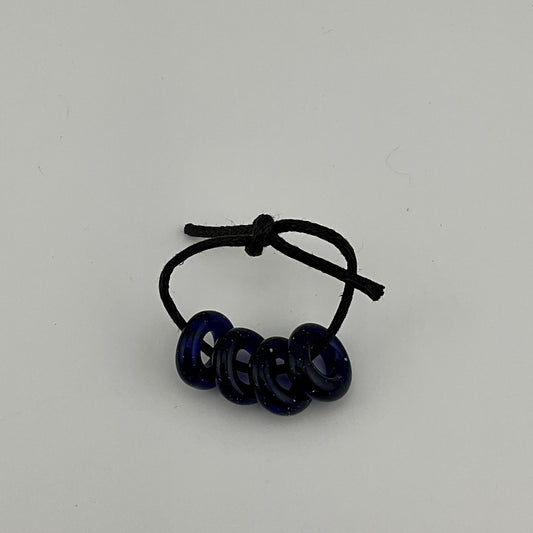4 Blue Blizzard Glass Spacer Beads - JeffBeckerGlass.com
