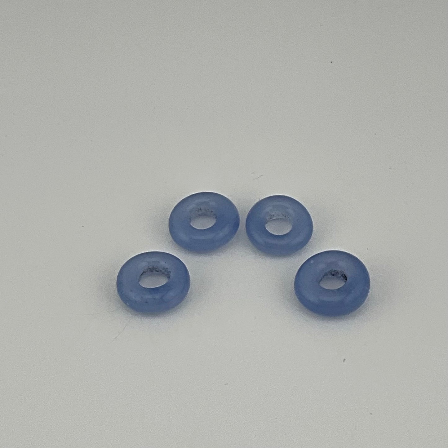 4 Light Blue Glass Spacer Beads