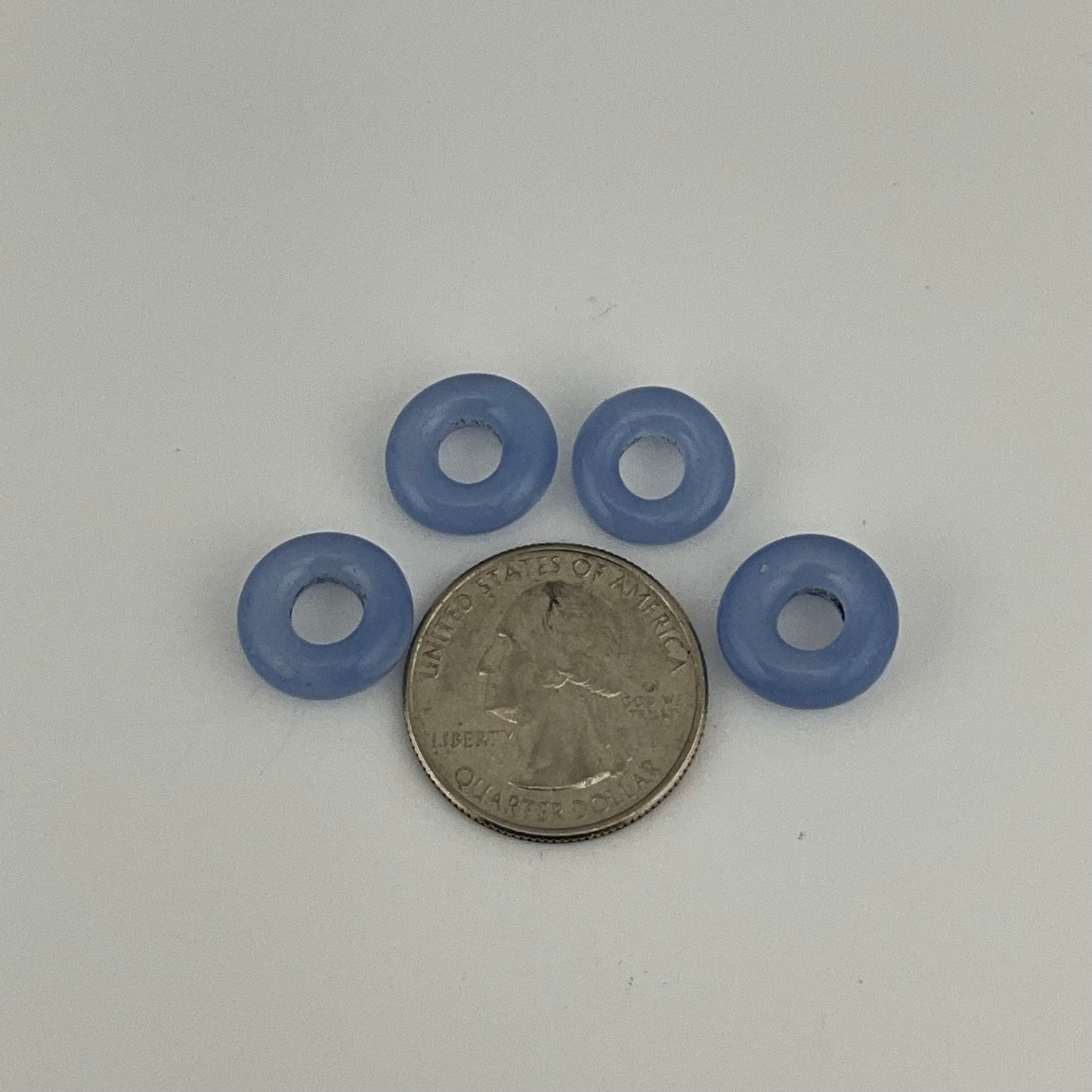 4 Light Blue Glass Spacer Beads