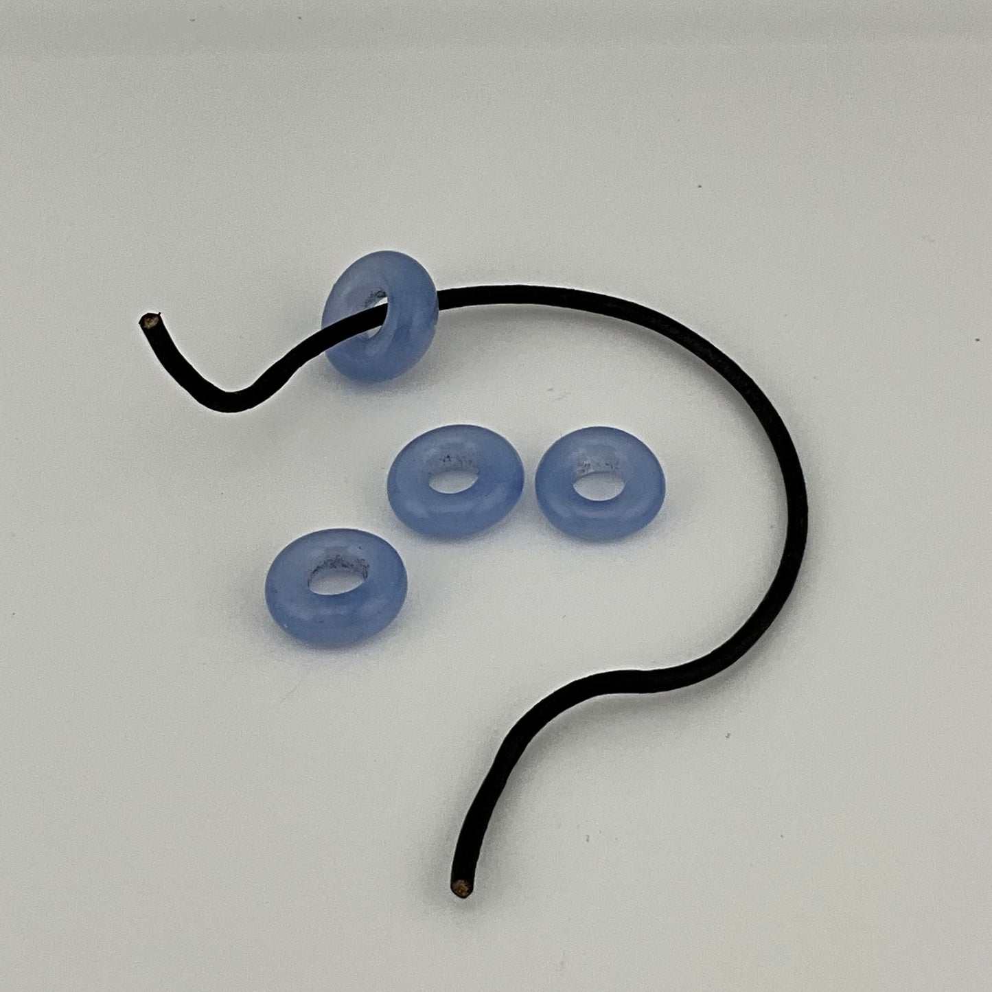4 Light Blue Glass Spacer Beads