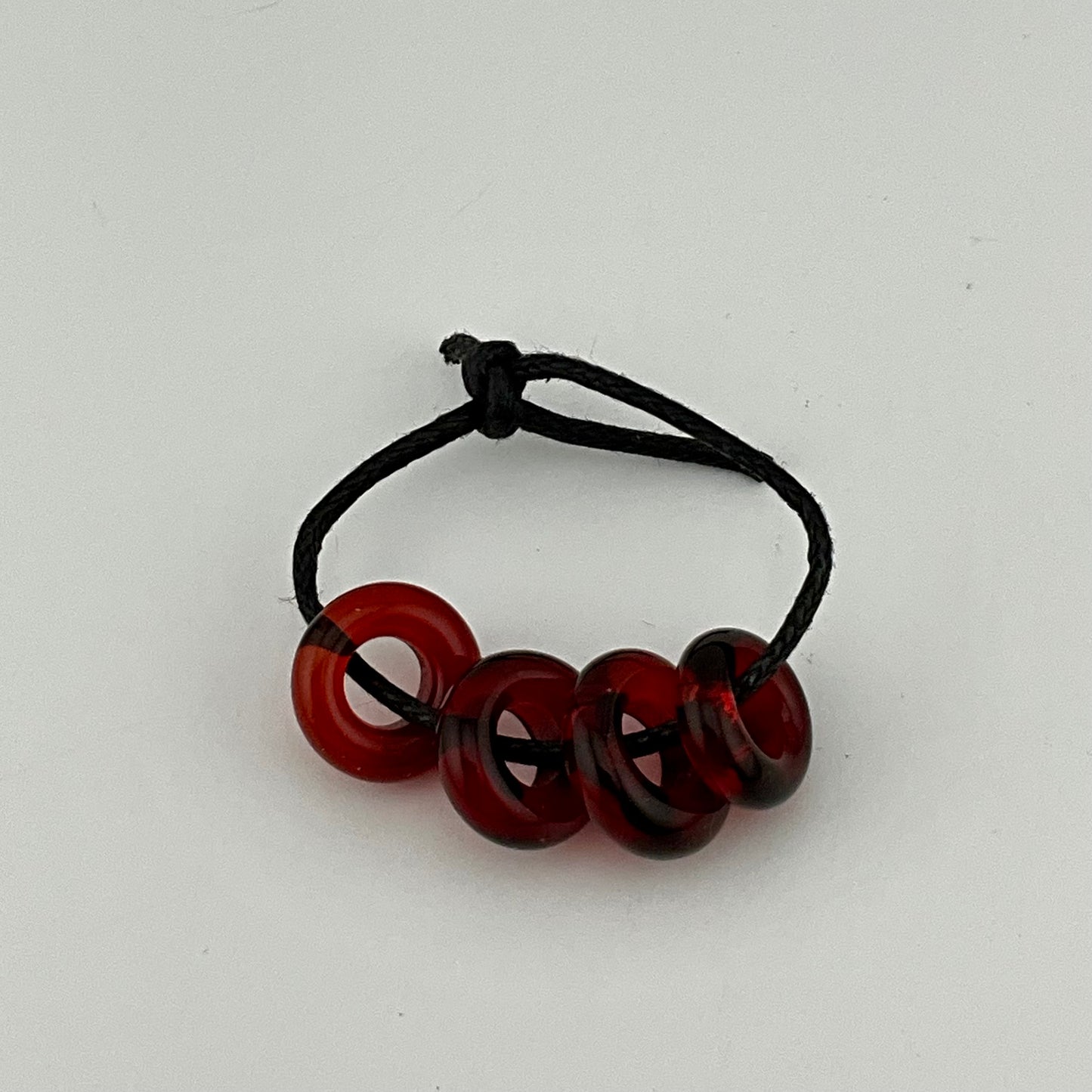 4 Red Glass Spacer Beads