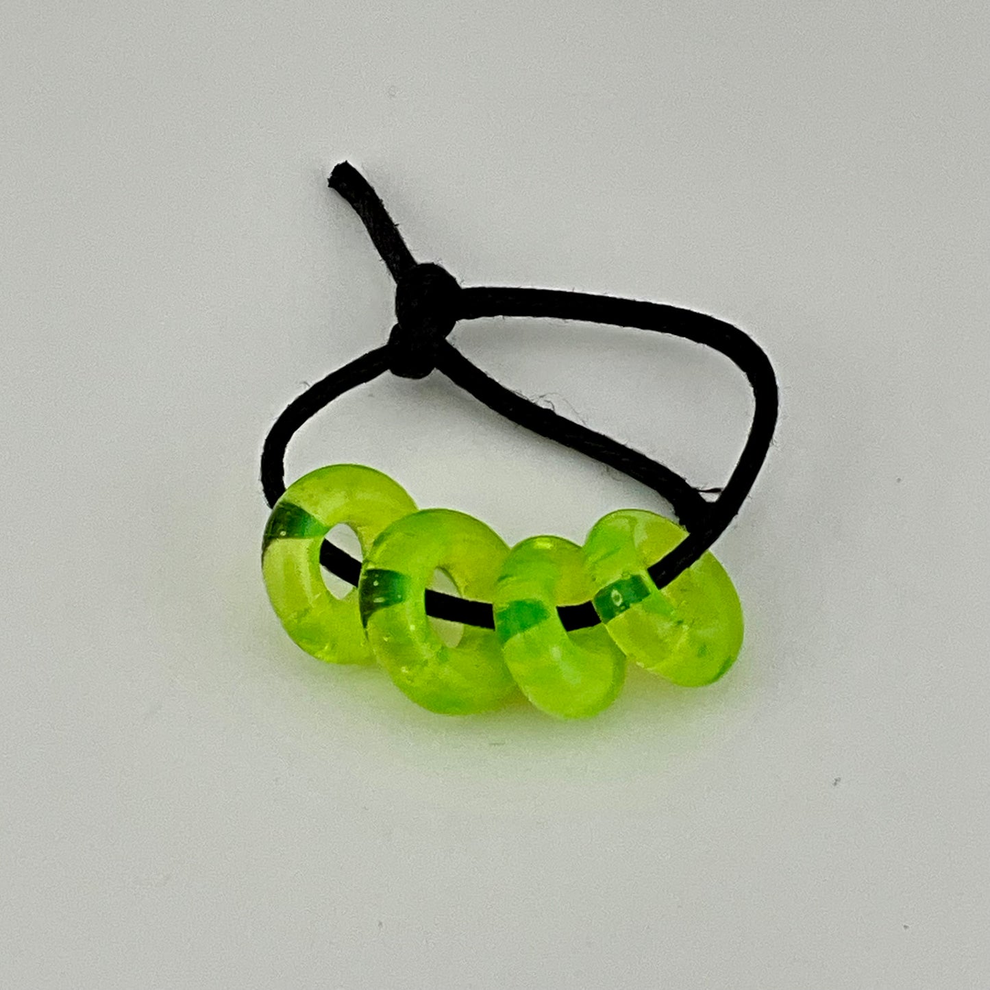 4 Slime Green Glass Spacer Beads