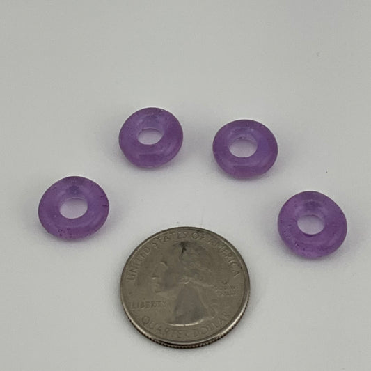 4 Pink Slime Glass Spacer Beads - JeffBeckerGlass.com
