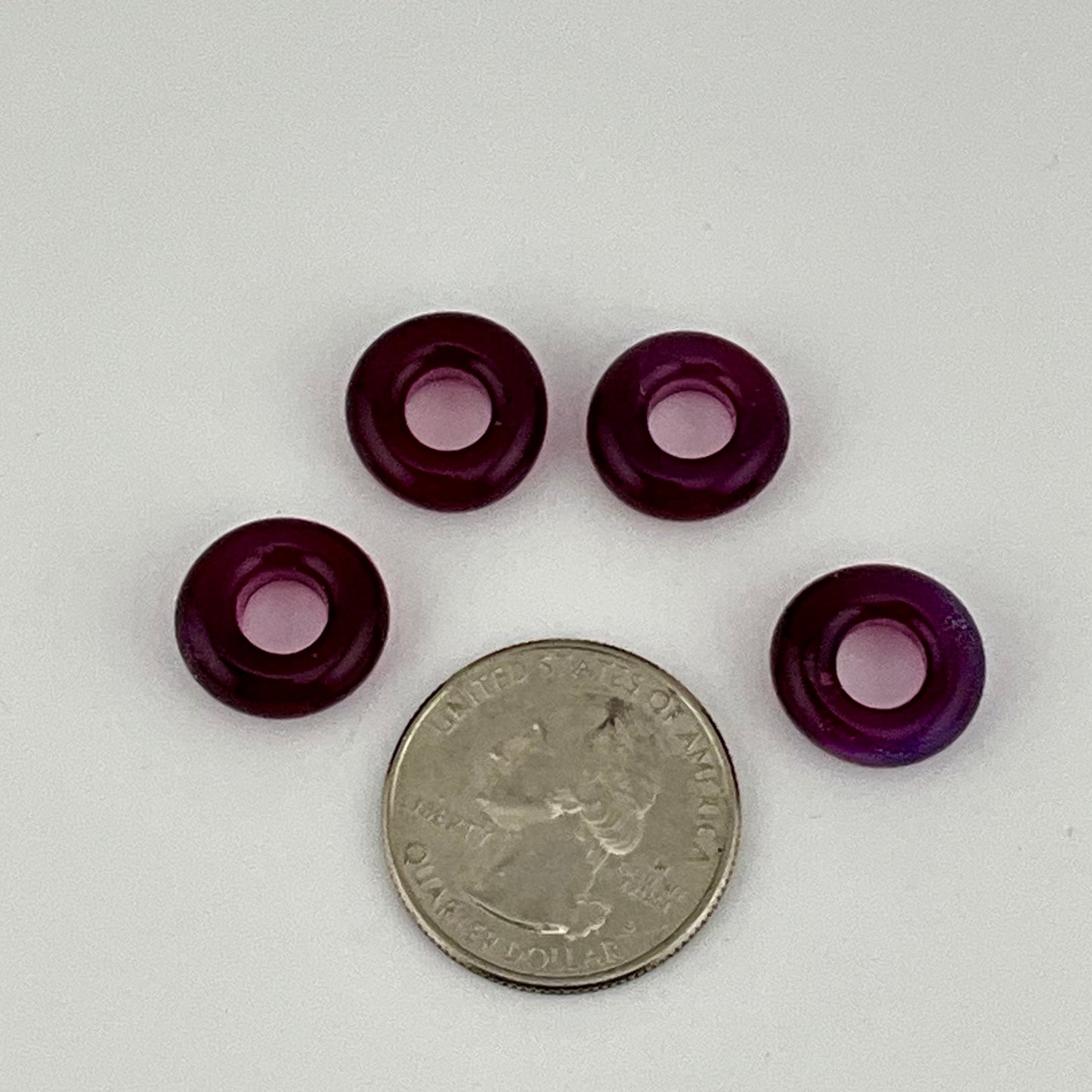 4 Royal Jelly Glass Spacer Beads - JeffBeckerGlass.com