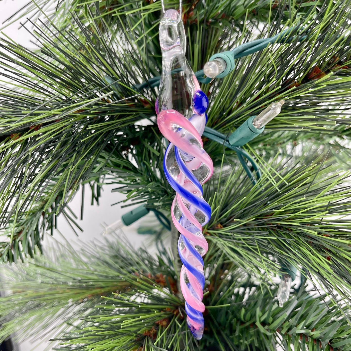 Telemagenta and Neptune Glass Icicle Ornament - JeffBeckerGlass.com