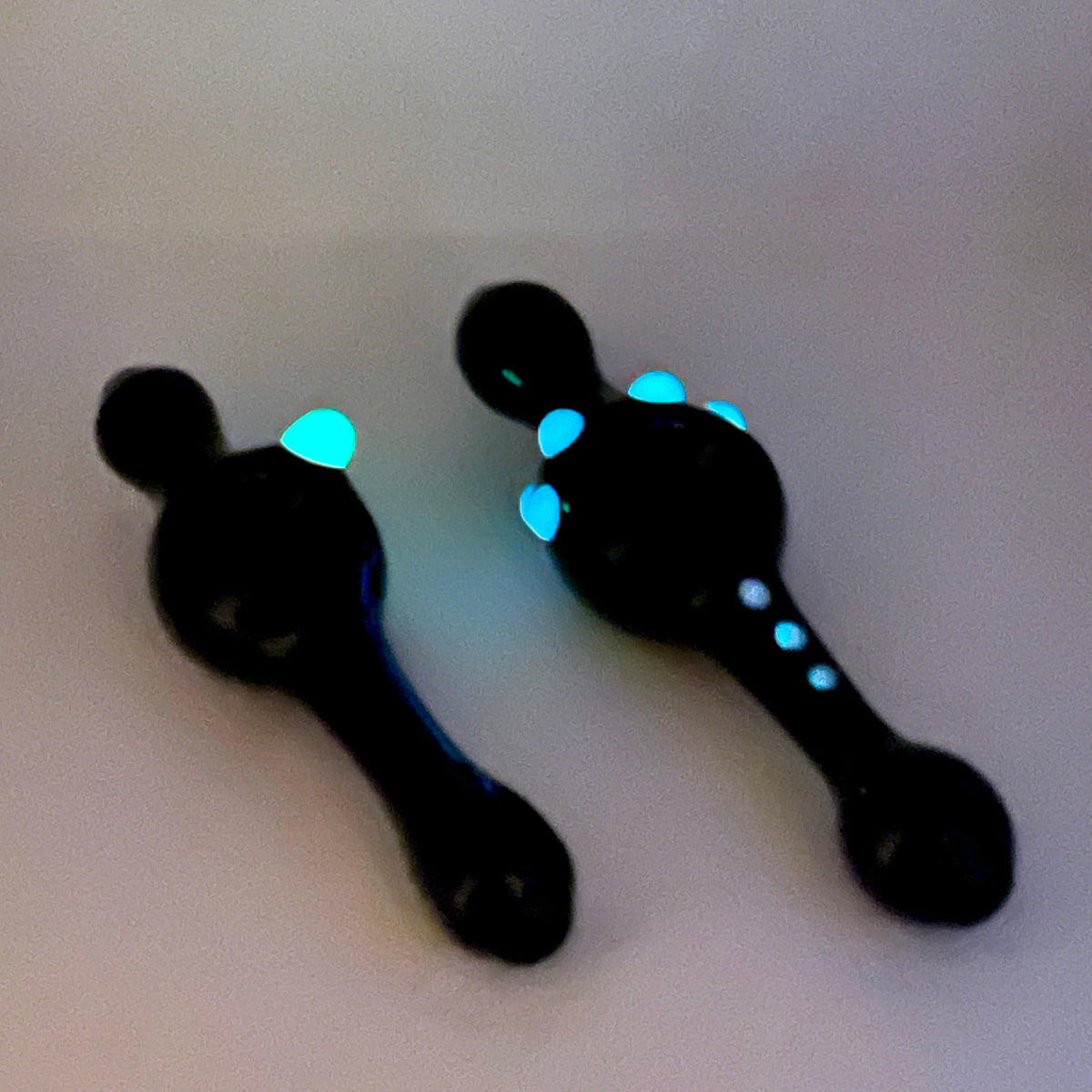 Black SteamRoller Pipe with Glow in the Dark Marbles