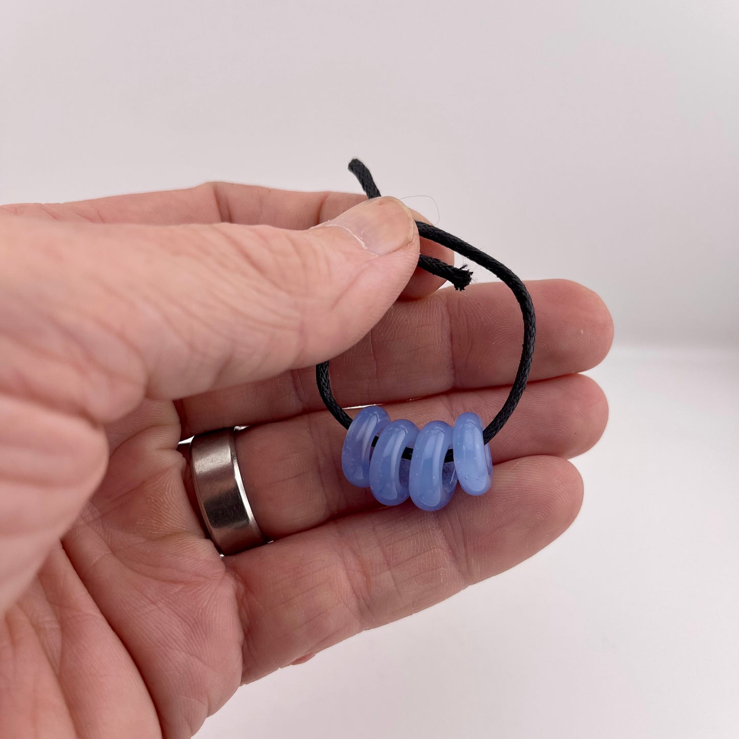 4 Light Blue Glass Spacer Beads