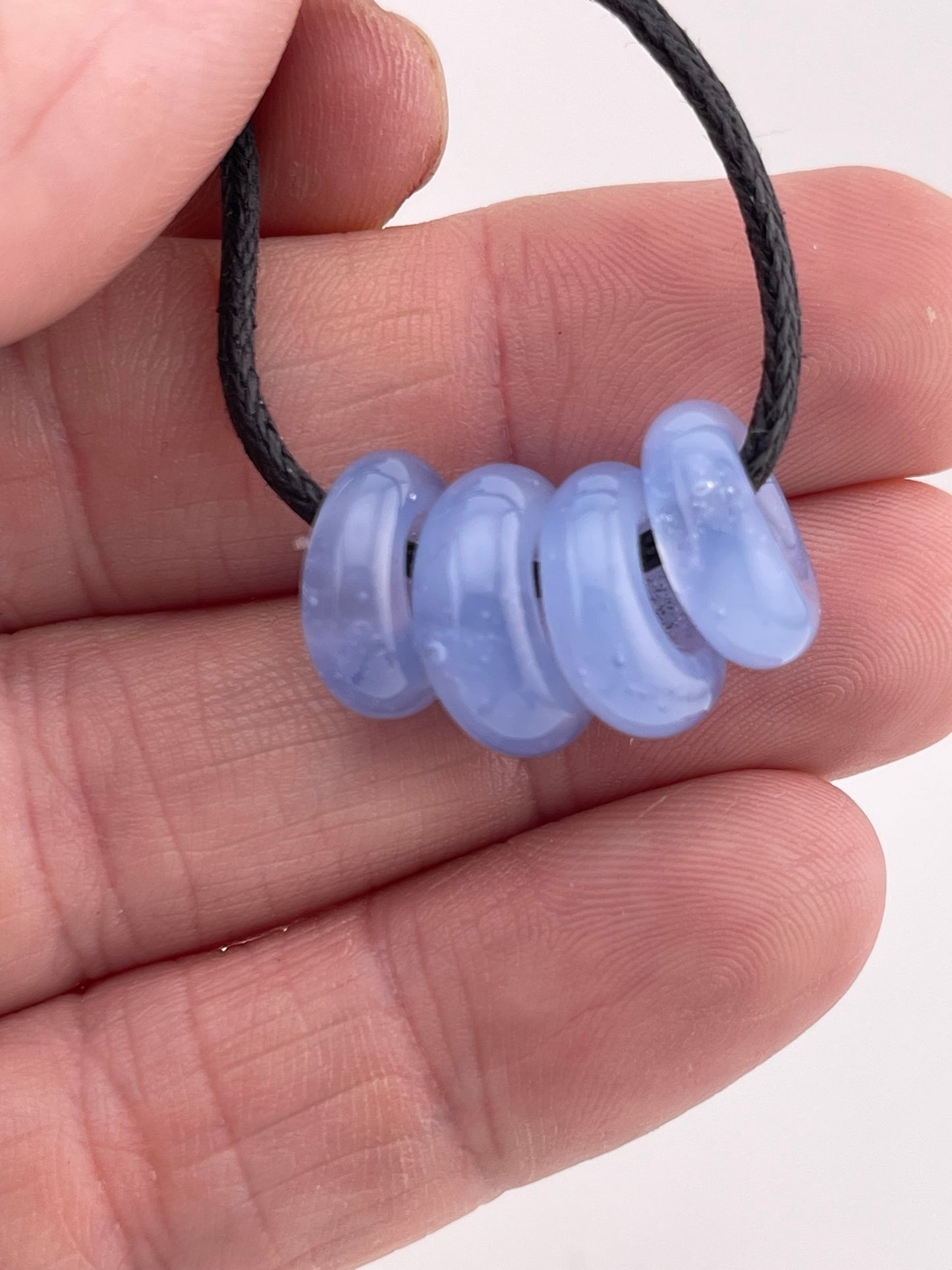 4 Light Blue Glass Spacer Beads - JeffBeckerGlass.com