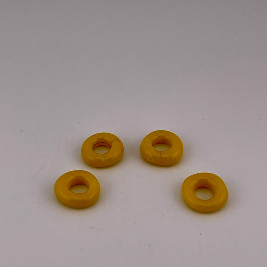 4 Yellow Glass Spacer Beads - JeffBeckerGlass.com