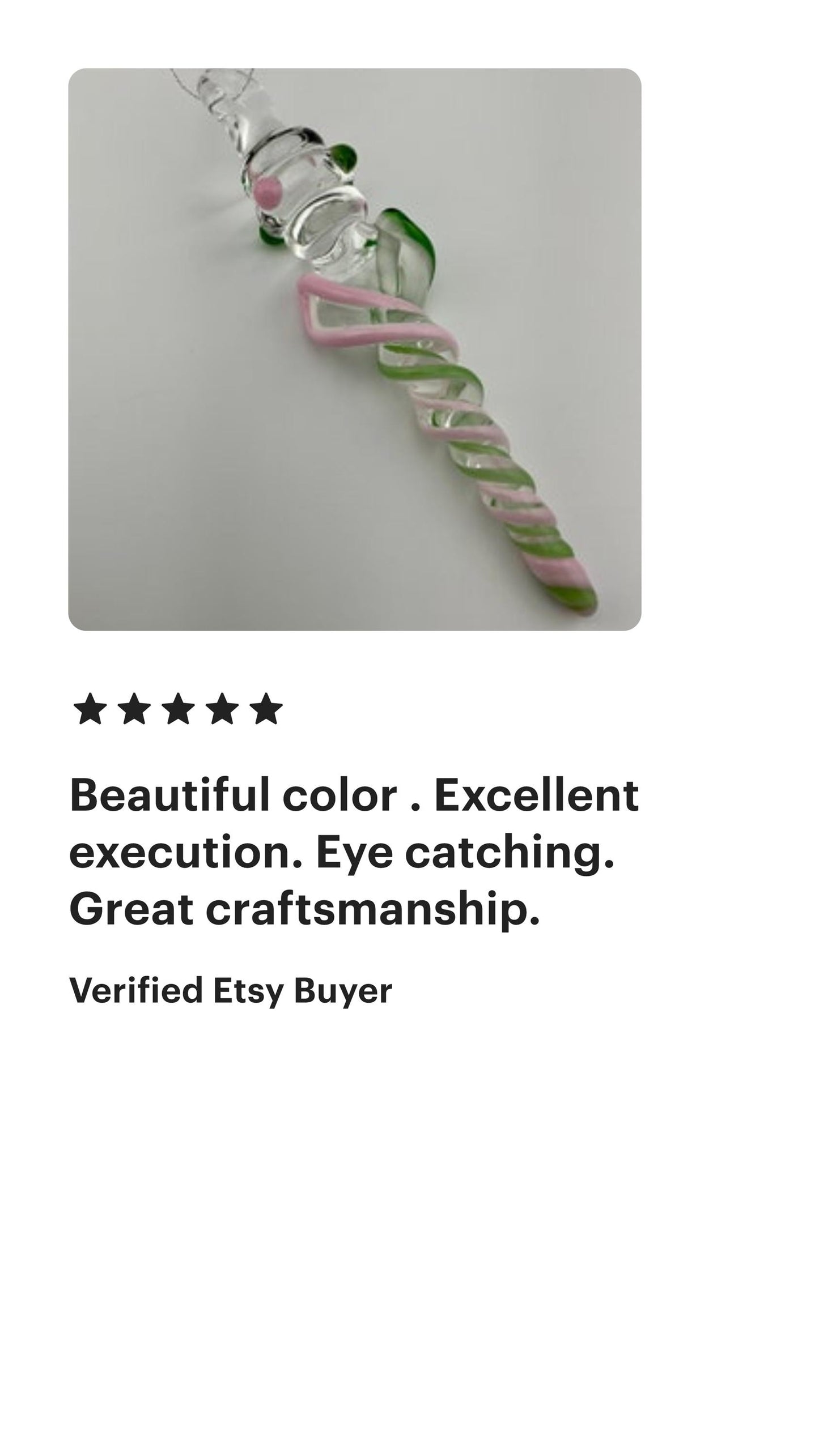 Large Maria Pink over White Glass Icicle Christmas Ornament - JeffBeckerGlass.com