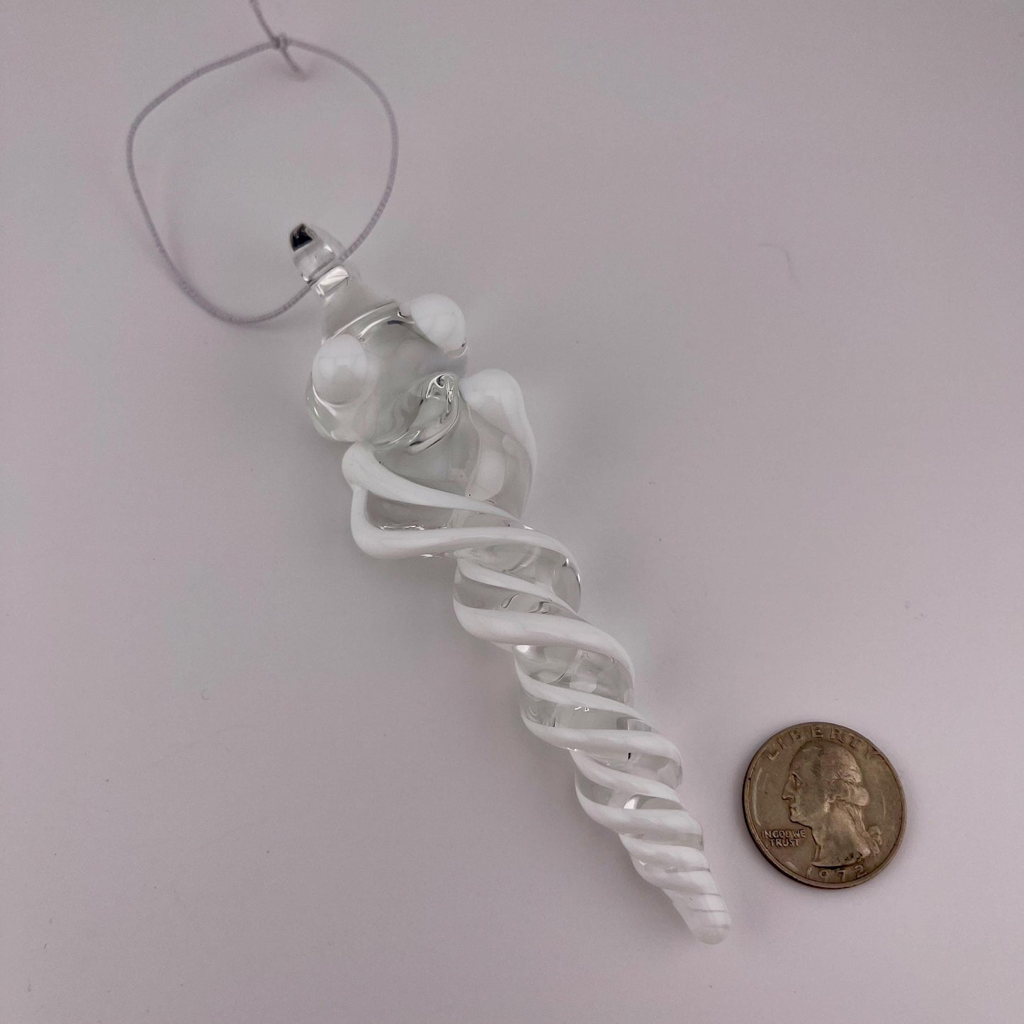 3 Pack of White Glass Icicle Ornament Designs “Holiday Special” - JeffBeckerGlass.com