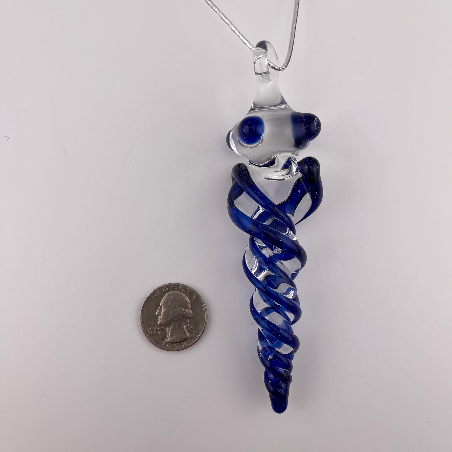 3 Pack of Cobalt Blue Glass Icicle Ornament Designs “Holiday Special” - JeffBeckerGlass.com