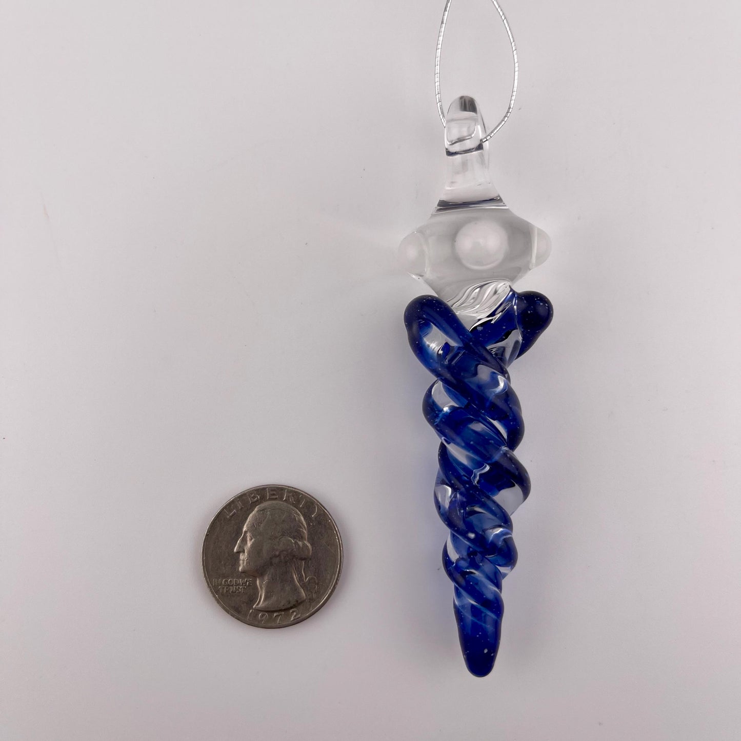 3 Pack of Cobalt Blue Glass Icicle Ornament Designs “Holiday Special” - JeffBeckerGlass.com