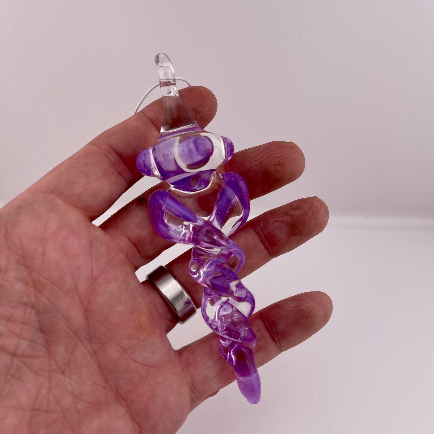 Large Pink Slymm Glass Icicle Christmas Ornament