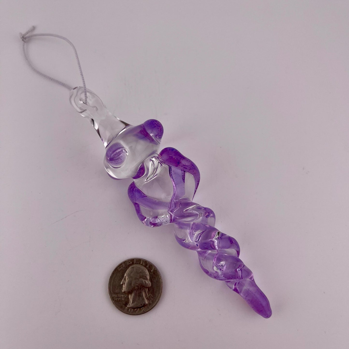 Large Pink Slymm Glass Icicle Christmas Ornament