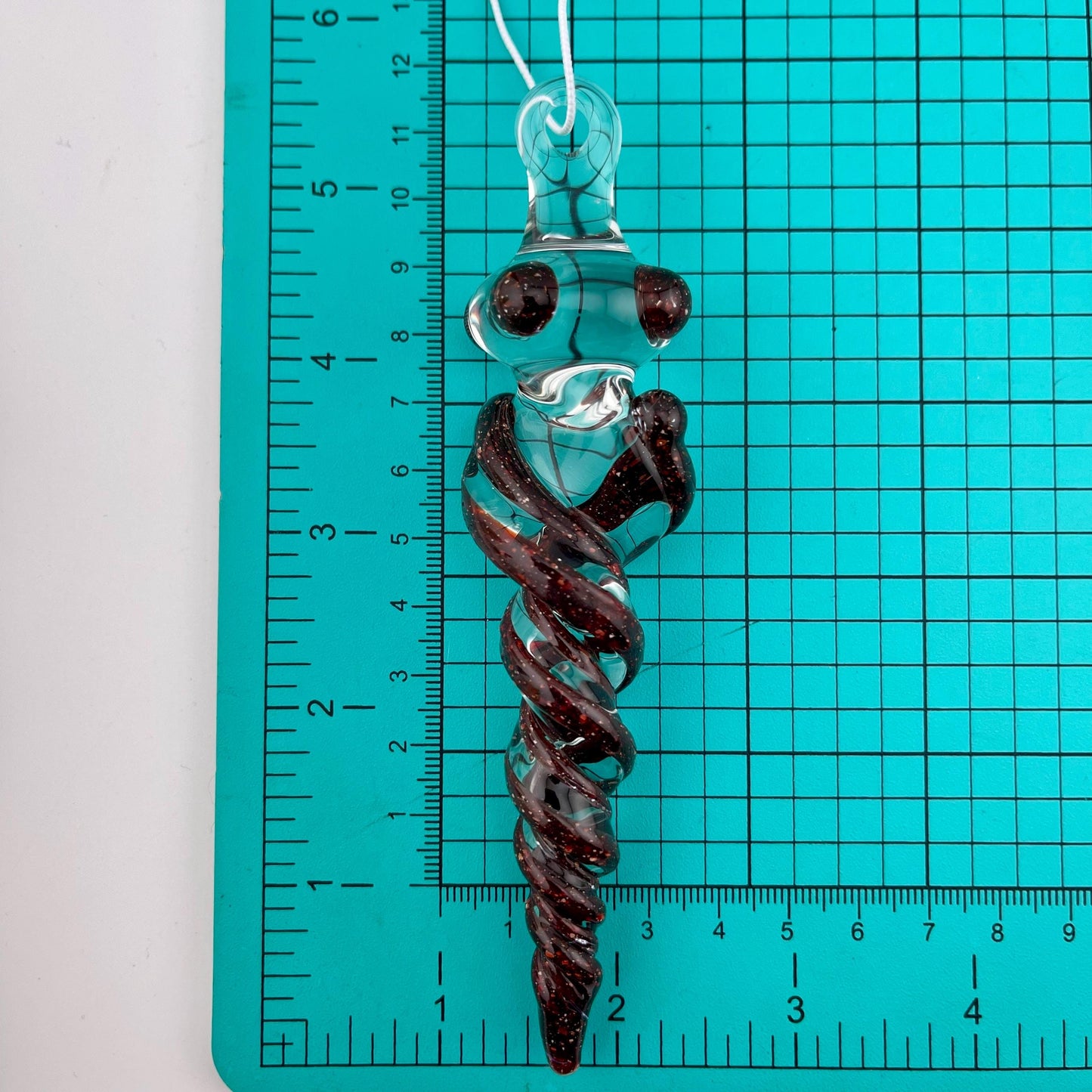 Large Dark Blizzard RedGlass Icicle Christmas Ornament - JeffBeckerGlass.com