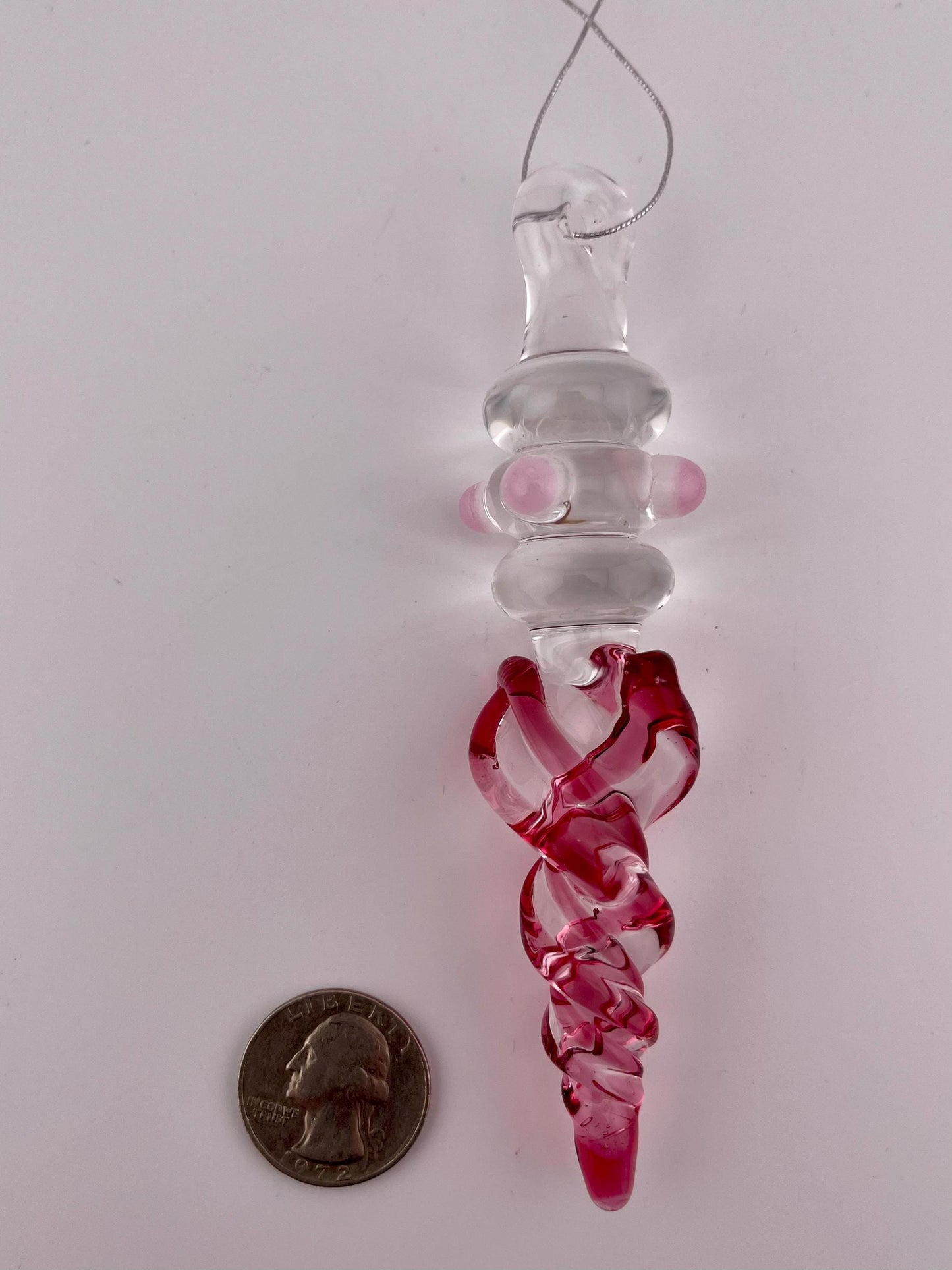 3 Pack of Gold Ruby Glass Icicle Ornament Designs “Holiday Special” - JeffBeckerGlass.com