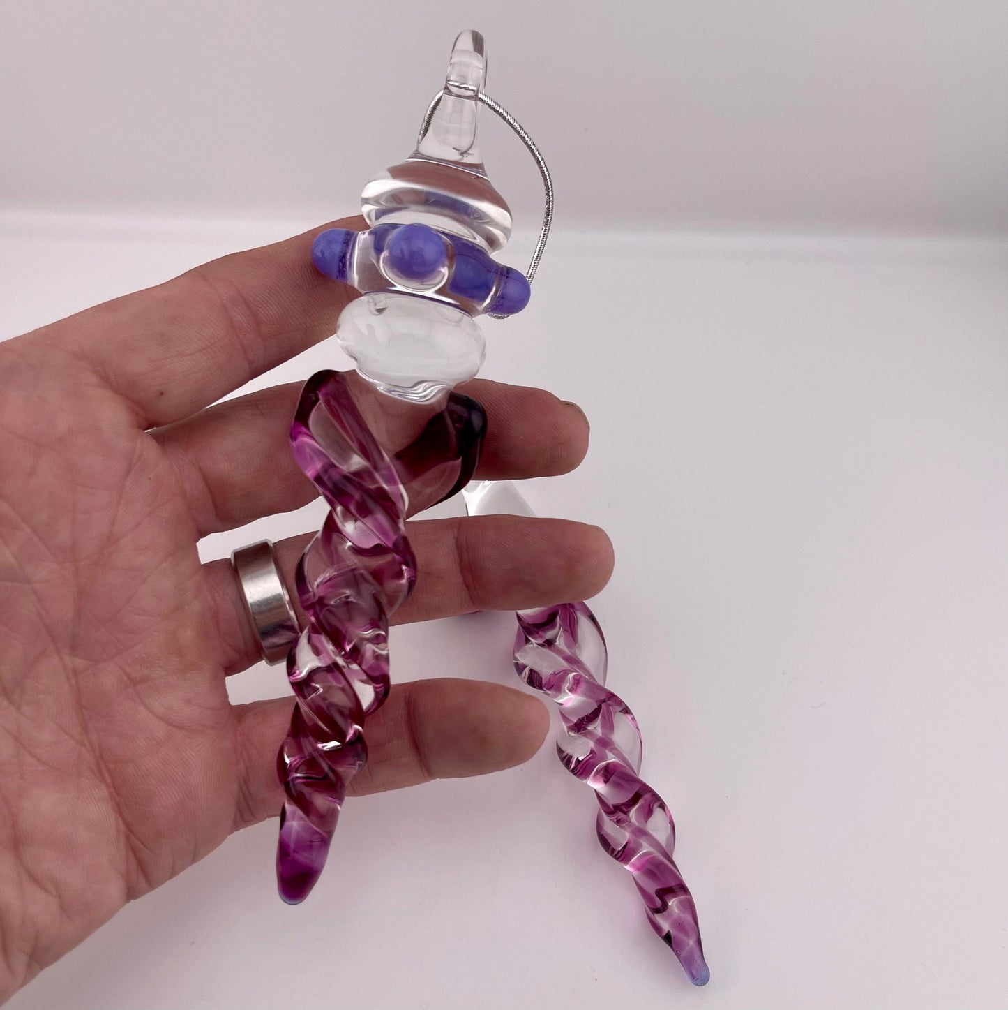 2 Pack of Gold Amethyst Large and Medium Glass Icicle Ornament Designs “Holiday Special” - JeffBeckerGlass.com