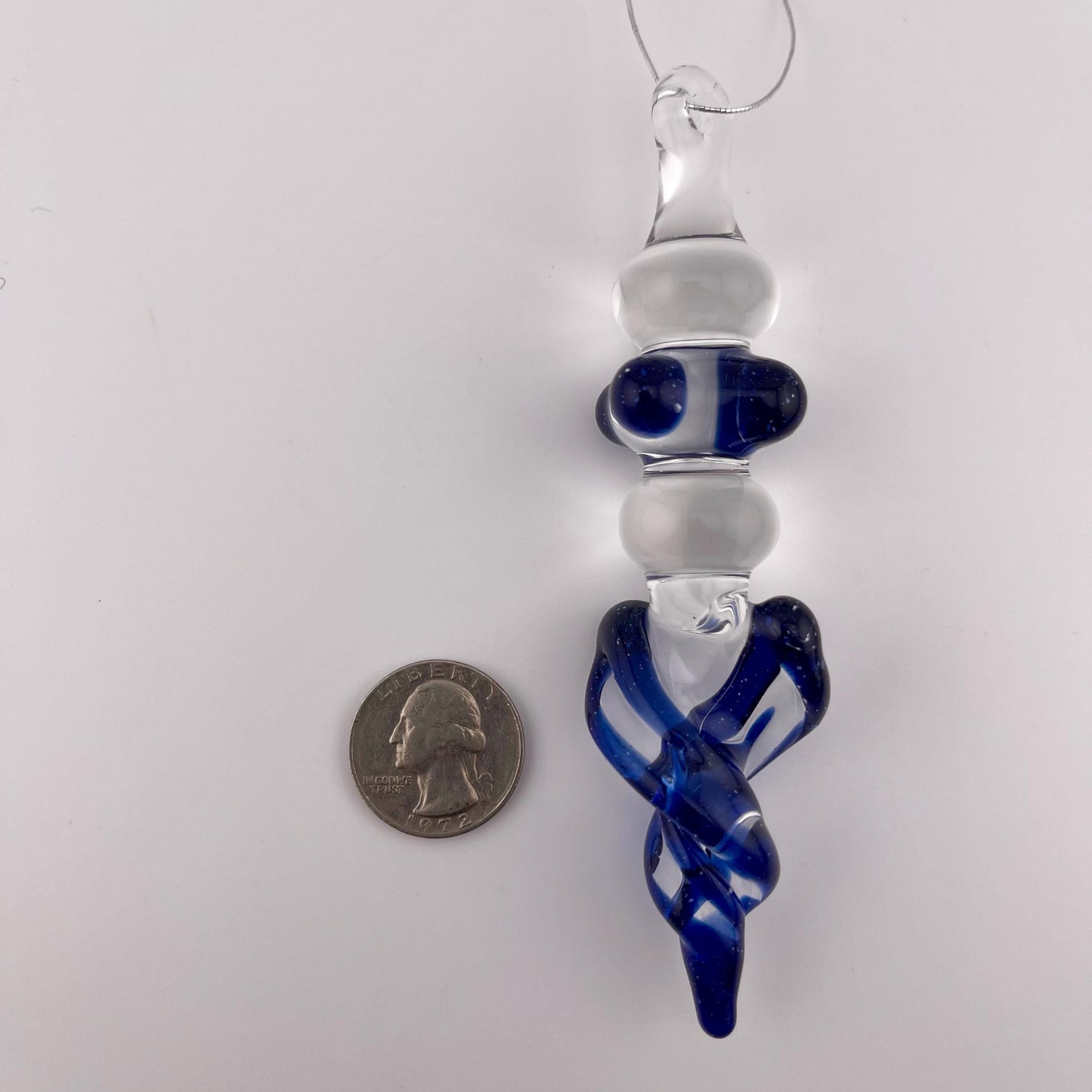 3 Pack of Cobalt Blue Glass Icicle Ornament Designs “Holiday Special” - JeffBeckerGlass.com
