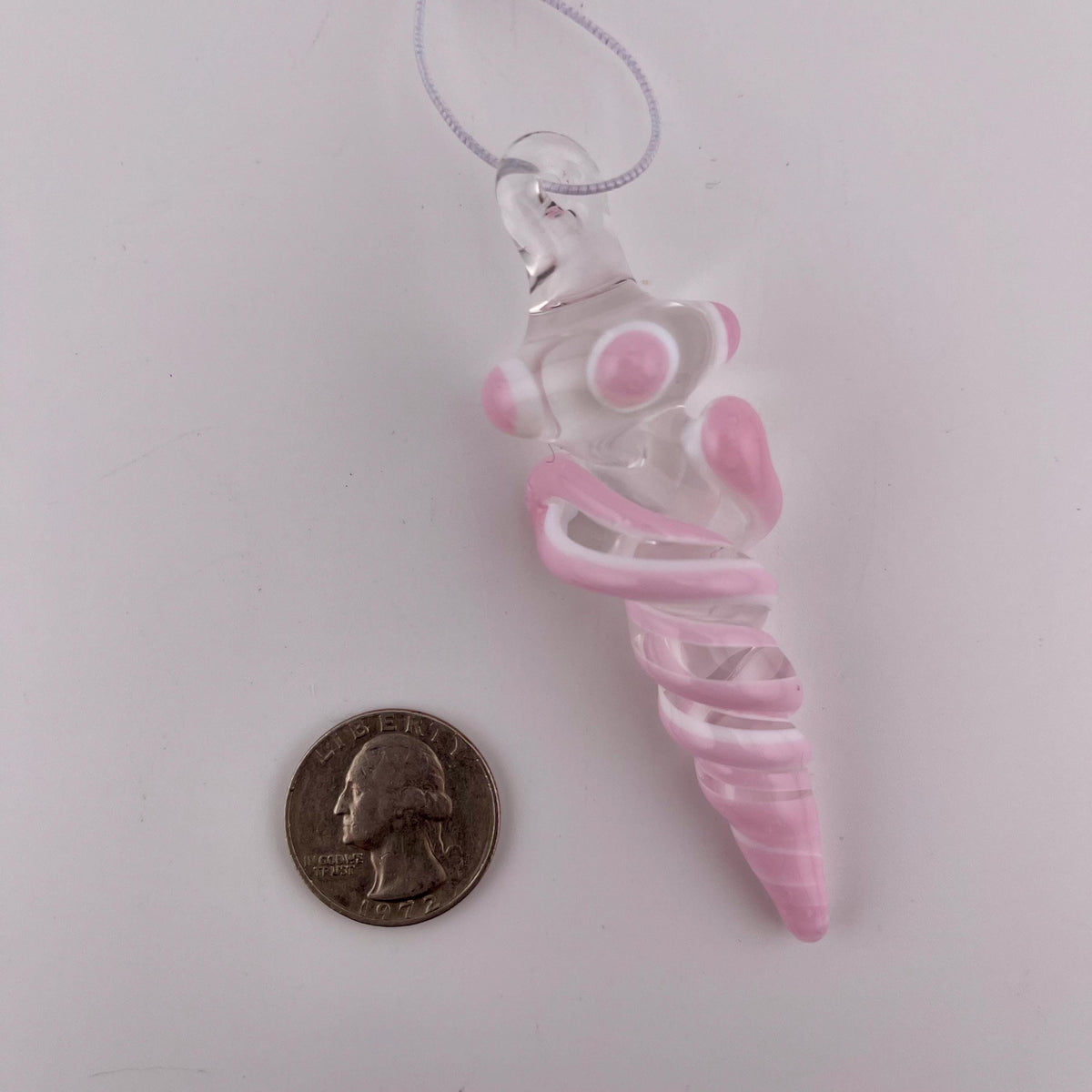 3 Pack of Pink over Lotus White Glass Icicle Ornament Designs “Holiday Special” - JeffBeckerGlass.com