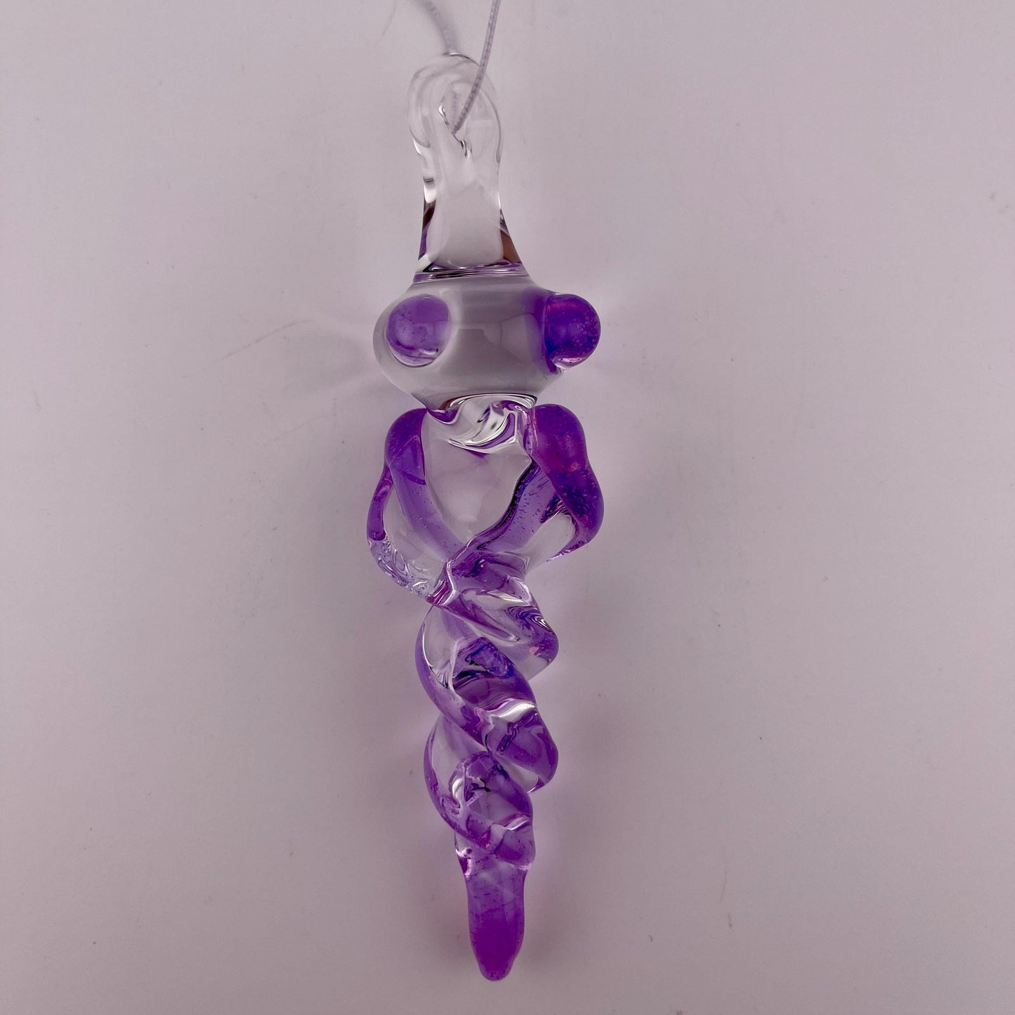 Large Pink Slymm Glass Icicle Christmas Ornament