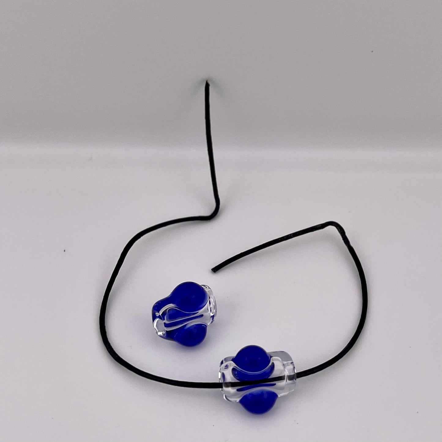 2 Loose beads clear with blue marble Beads necklaces beads phone straps hoodie beads shoelace beads for your crafting needs gift beads