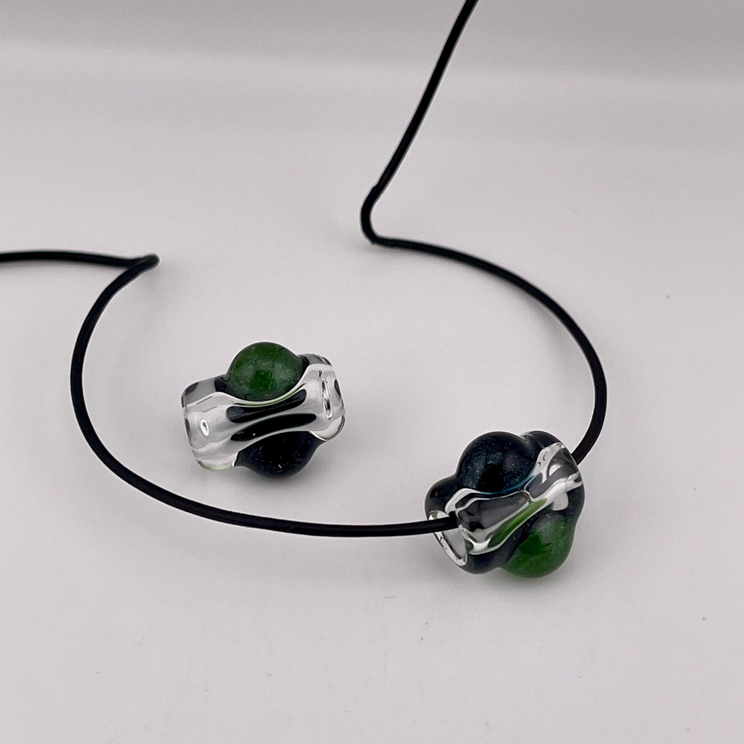 2 Loose beads clear with blue green marble Bead necklaces beads phone strap hoodie beads shoelace beads for your crafting needs gift bead