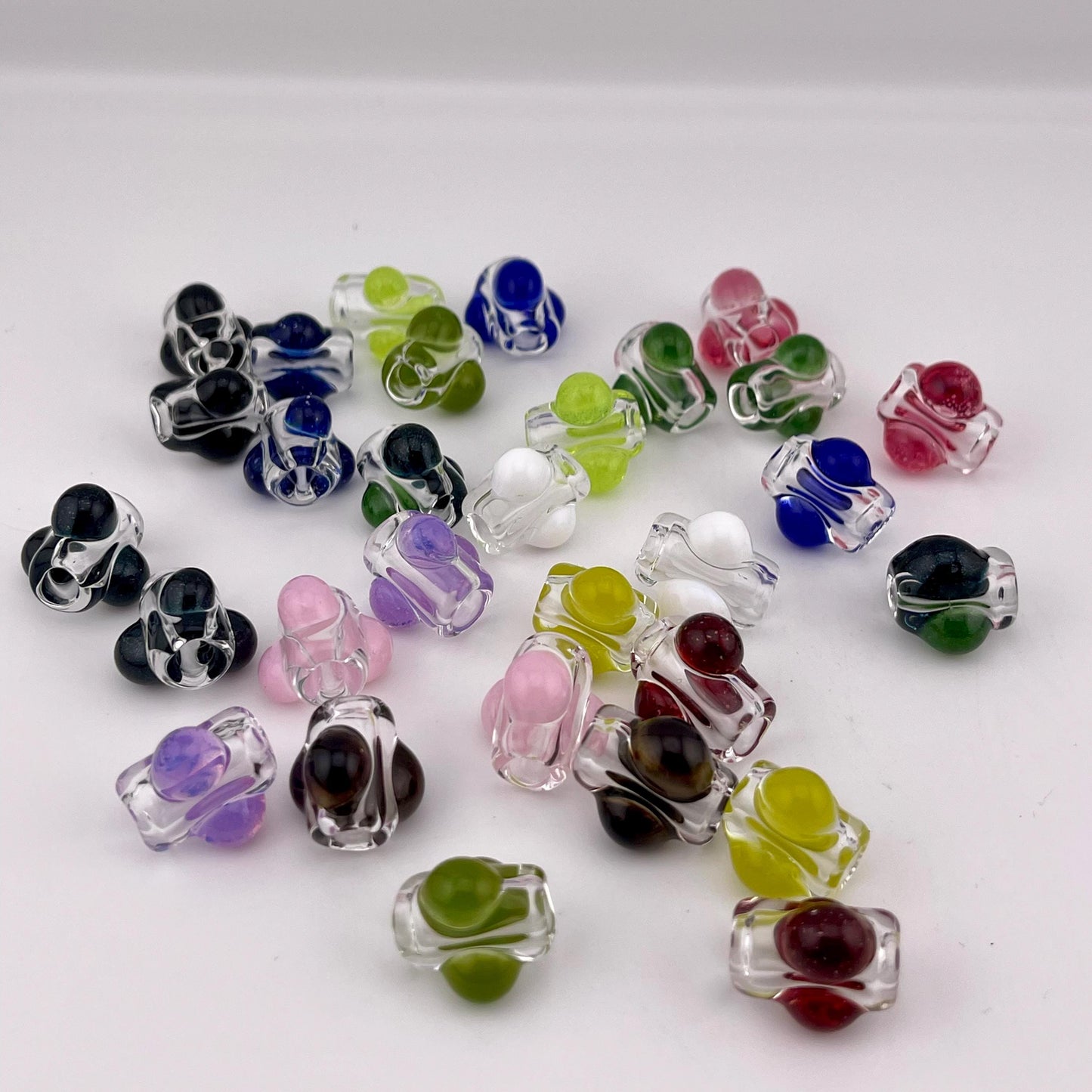 2 Loose beads clear with blue green marble Bead necklaces beads phone strap hoodie beads shoelace beads for your crafting needs gift bead