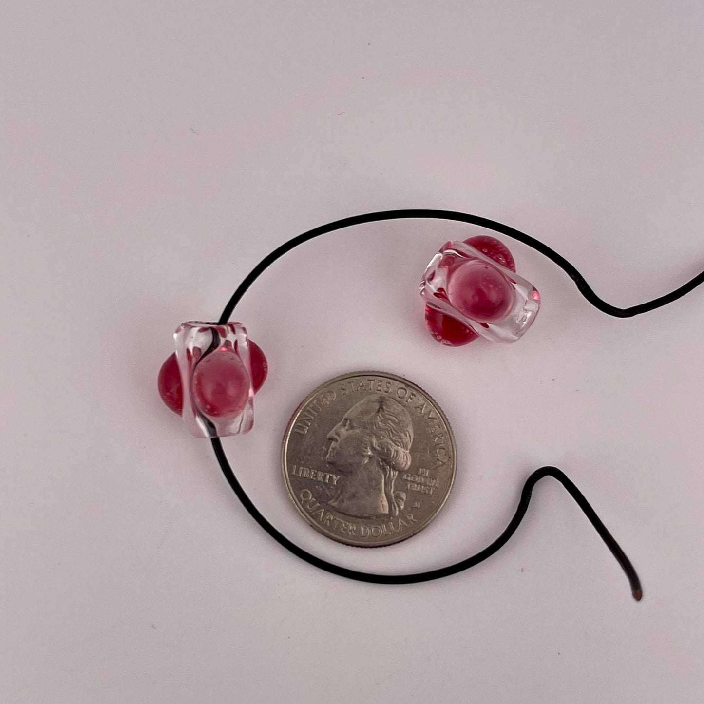 2 Loose beads clear with Gold Ruby marble Bead necklaces beads phone strap hoodie beads shoelace beads for your crafting needs gift bead