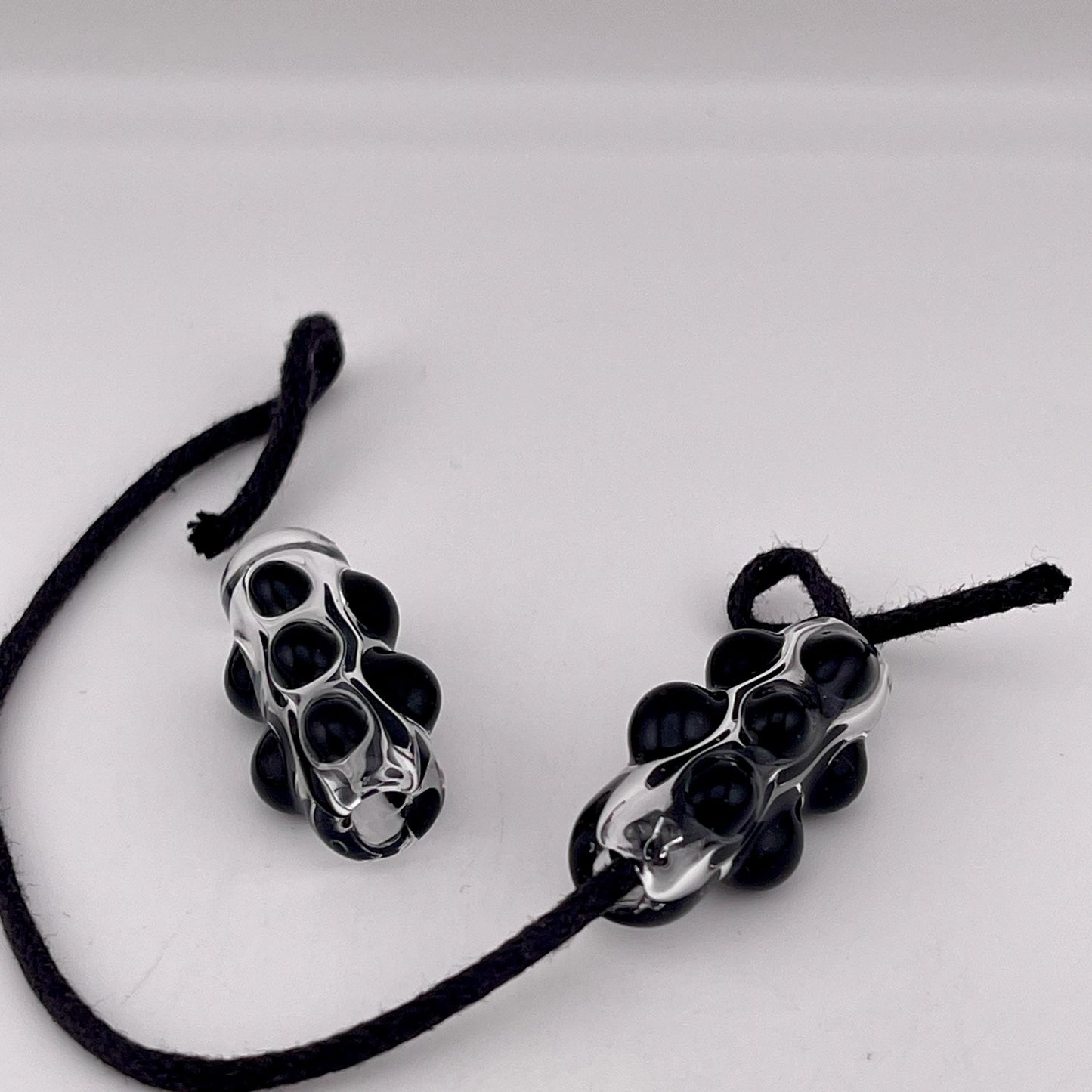 2 Loose beads clear with black marble Beads necklaces phone straps hoodie beads shoelace beads for your crafting needs gift beads