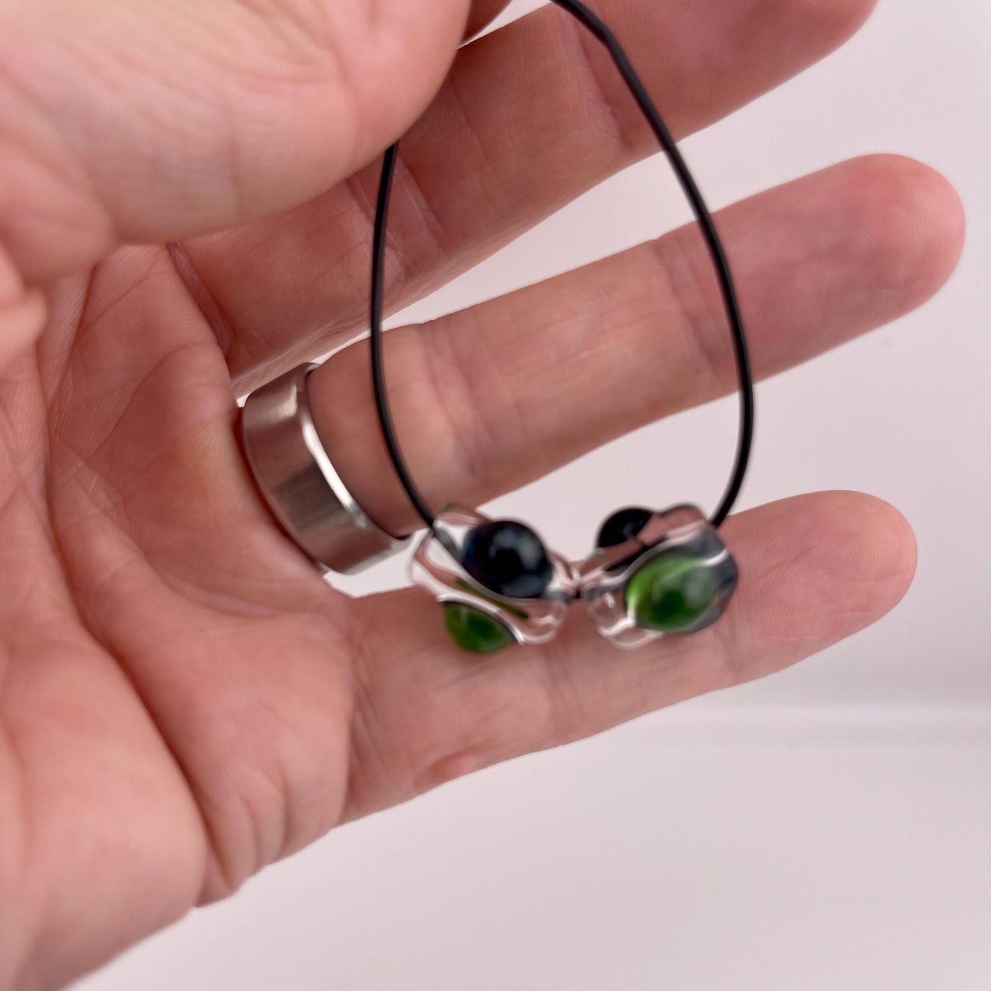 2 Loose beads clear with blue green marble Bead necklaces beads phone strap hoodie beads shoelace beads for your crafting needs gift bead