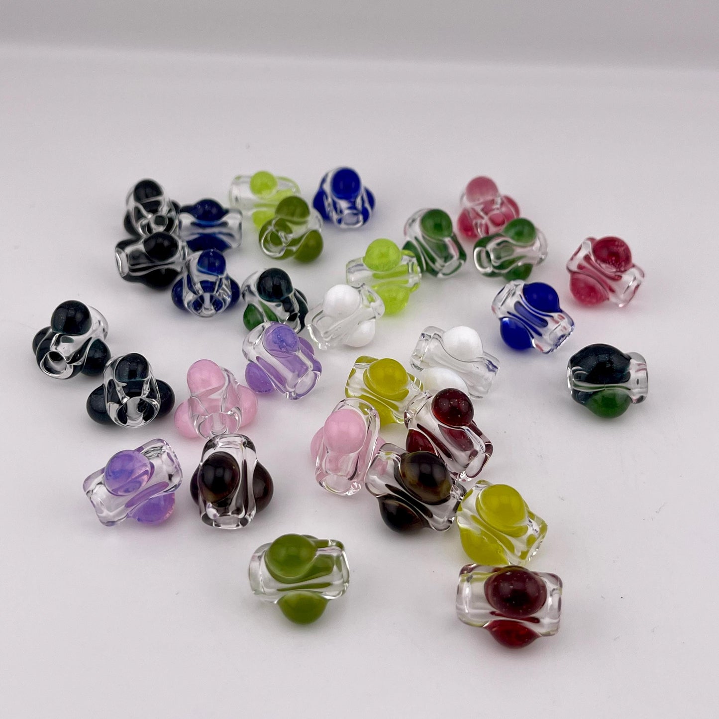2 Loose beads clear with blue green marble Bead necklaces beads phone strap hoodie beads shoelace beads for your crafting needs gift bead