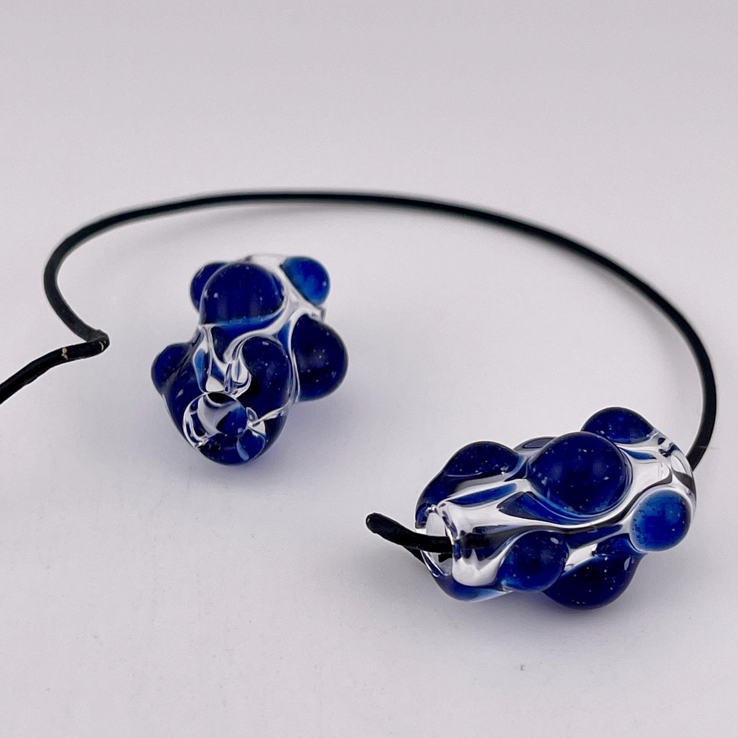 2 Loose beads clear with blizzard blue marble Beads necklace beads phone straps hoodie beads shoelace beads for your crafting needs gift bea